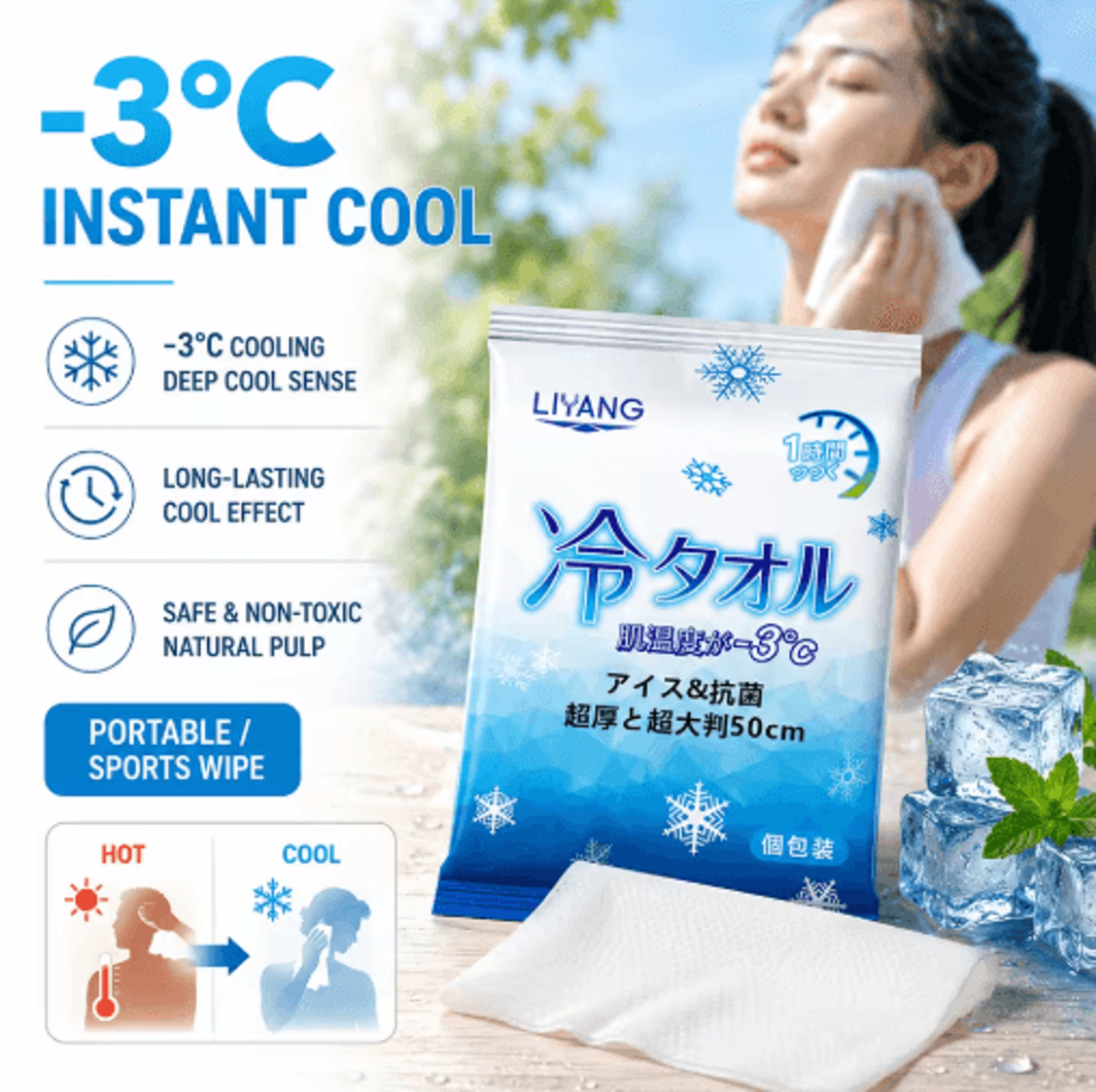 Extra Large Cooling Wet Wipes  Refreshing Oversized Body Wipes 0