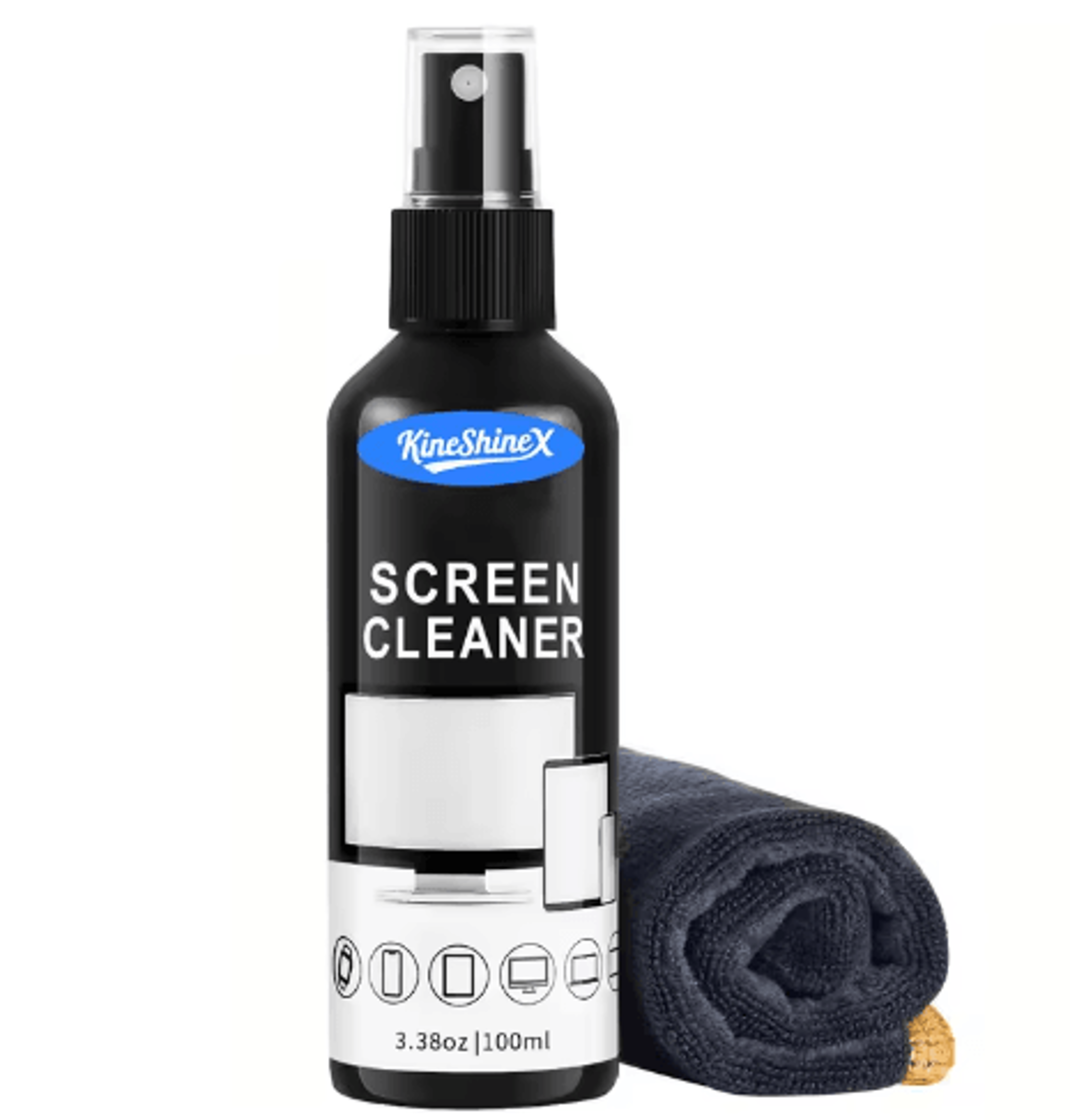 Screen Cleaner Spray Kit  Microfiber Cloth  AntiFingerprint Polish 3
