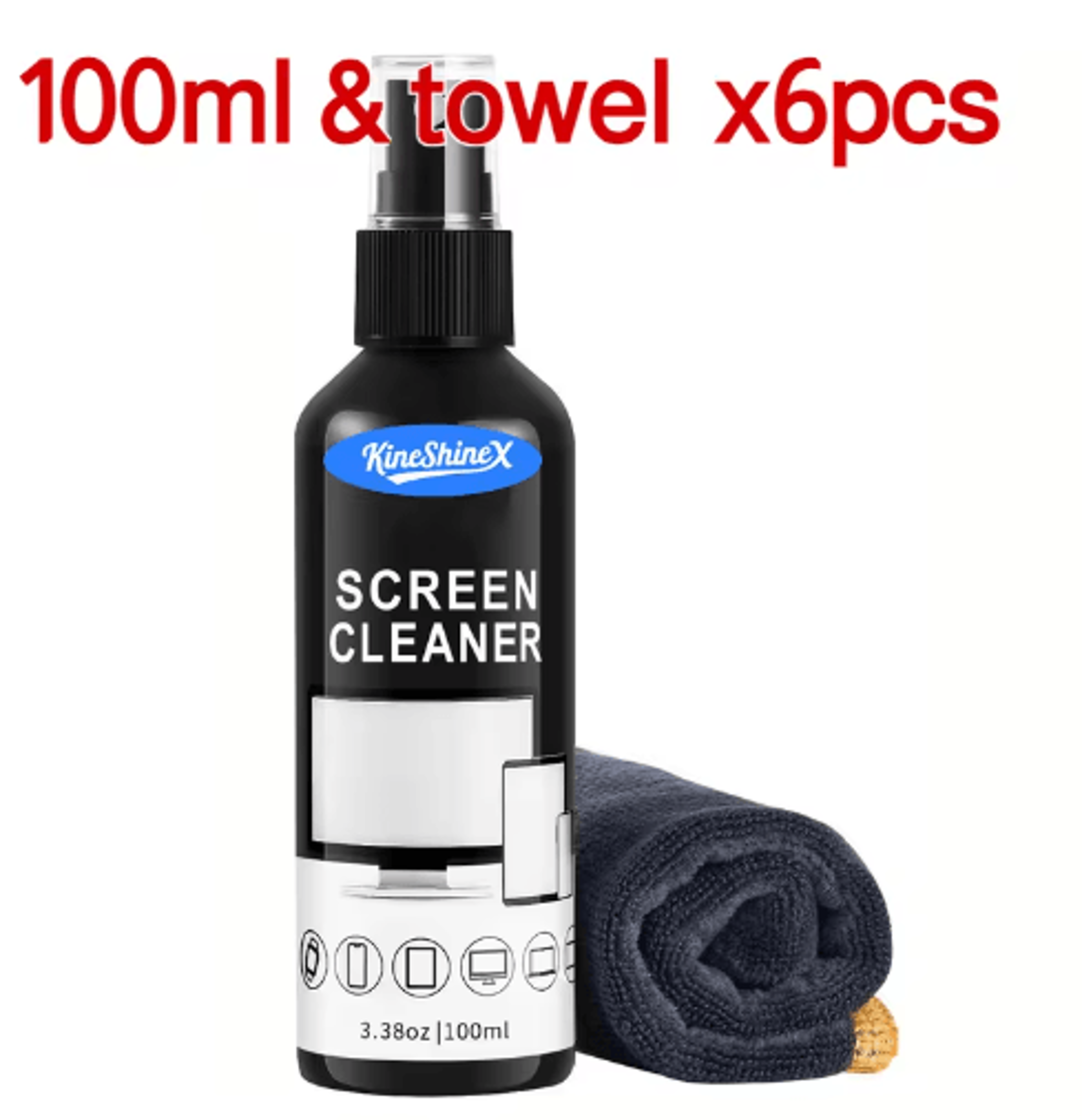 Screen Cleaner Spray Kit  Microfiber Cloth  AntiFingerprint Polish 1