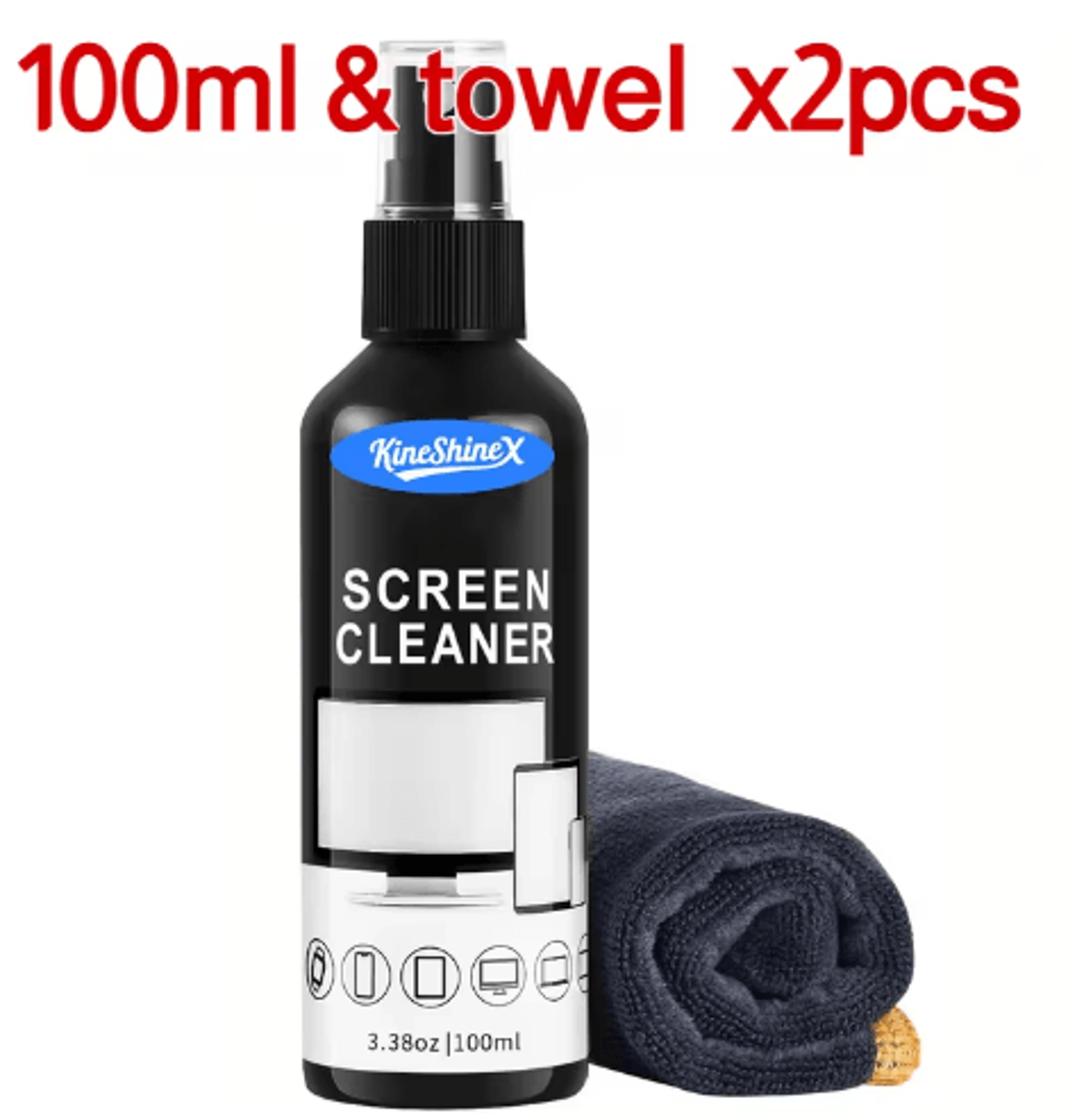 Screen Cleaner Spray Kit  Microfiber Cloth  AntiFingerprint Polish 4