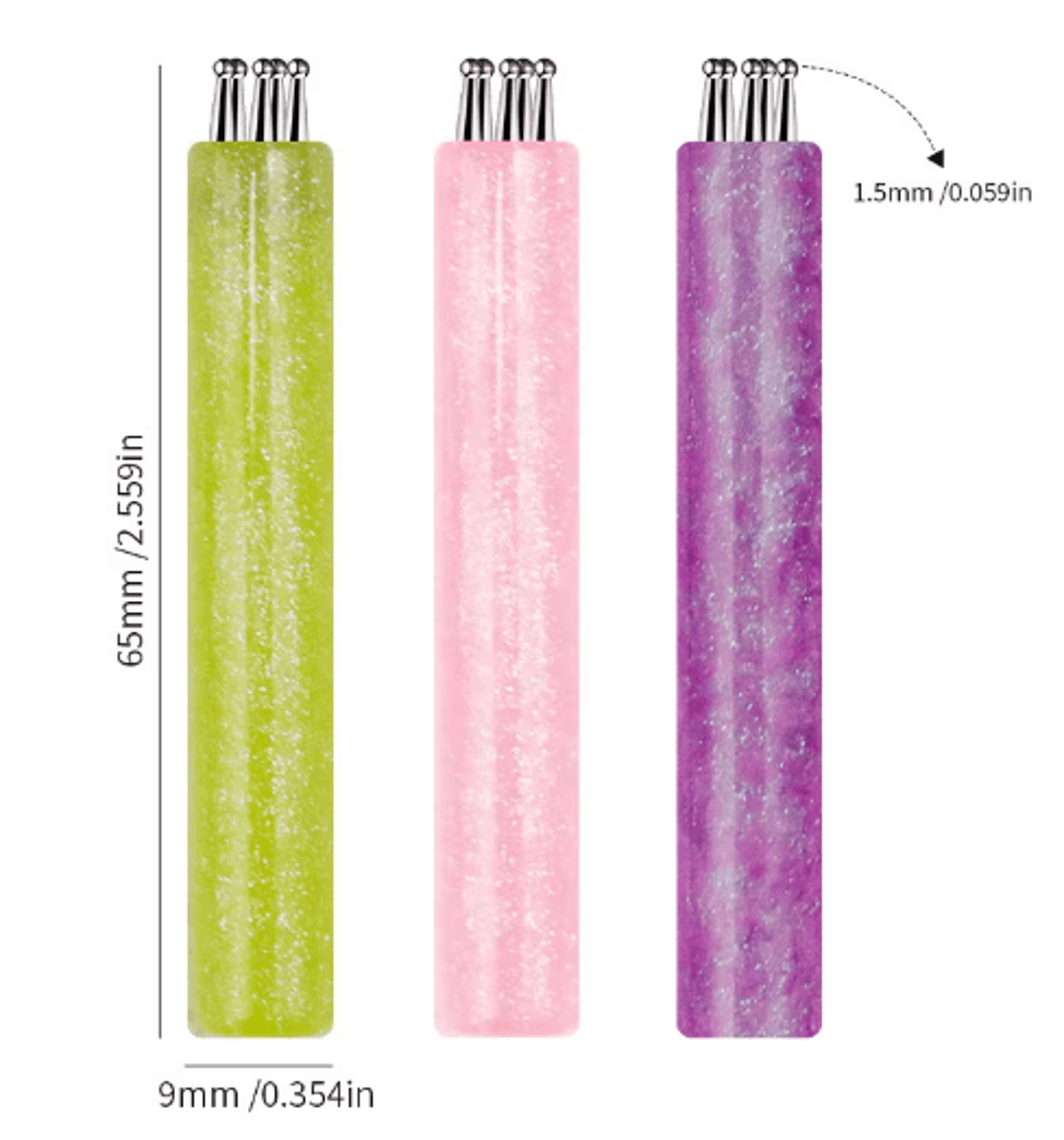 15mm Fine Tip Nail Art Dotting Pen  Precision Manicure  Glitter Tool 4