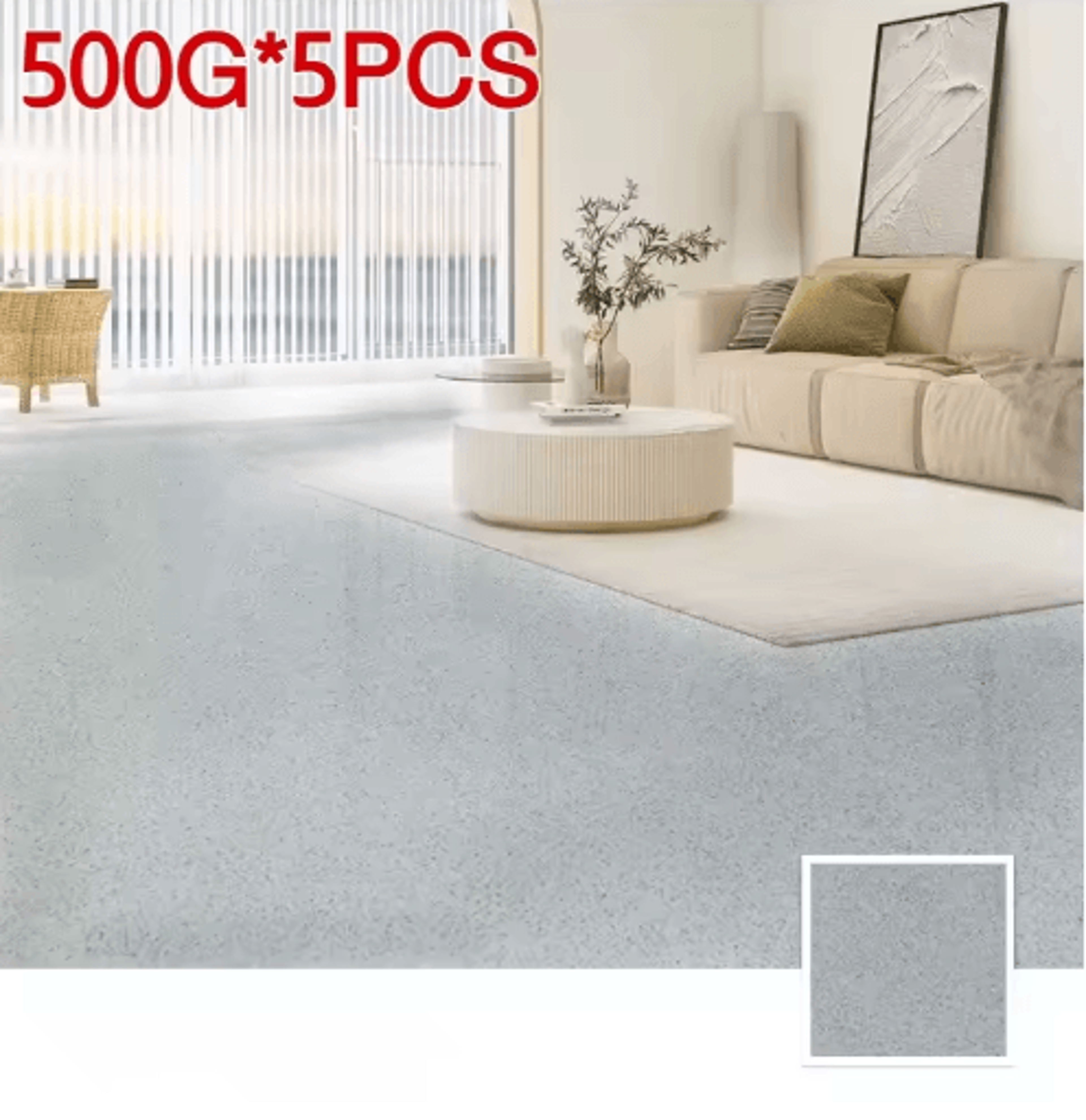 500g SelfLeveling Epoxy Floor Paint  Marble Effect Waterproof Coating 8
