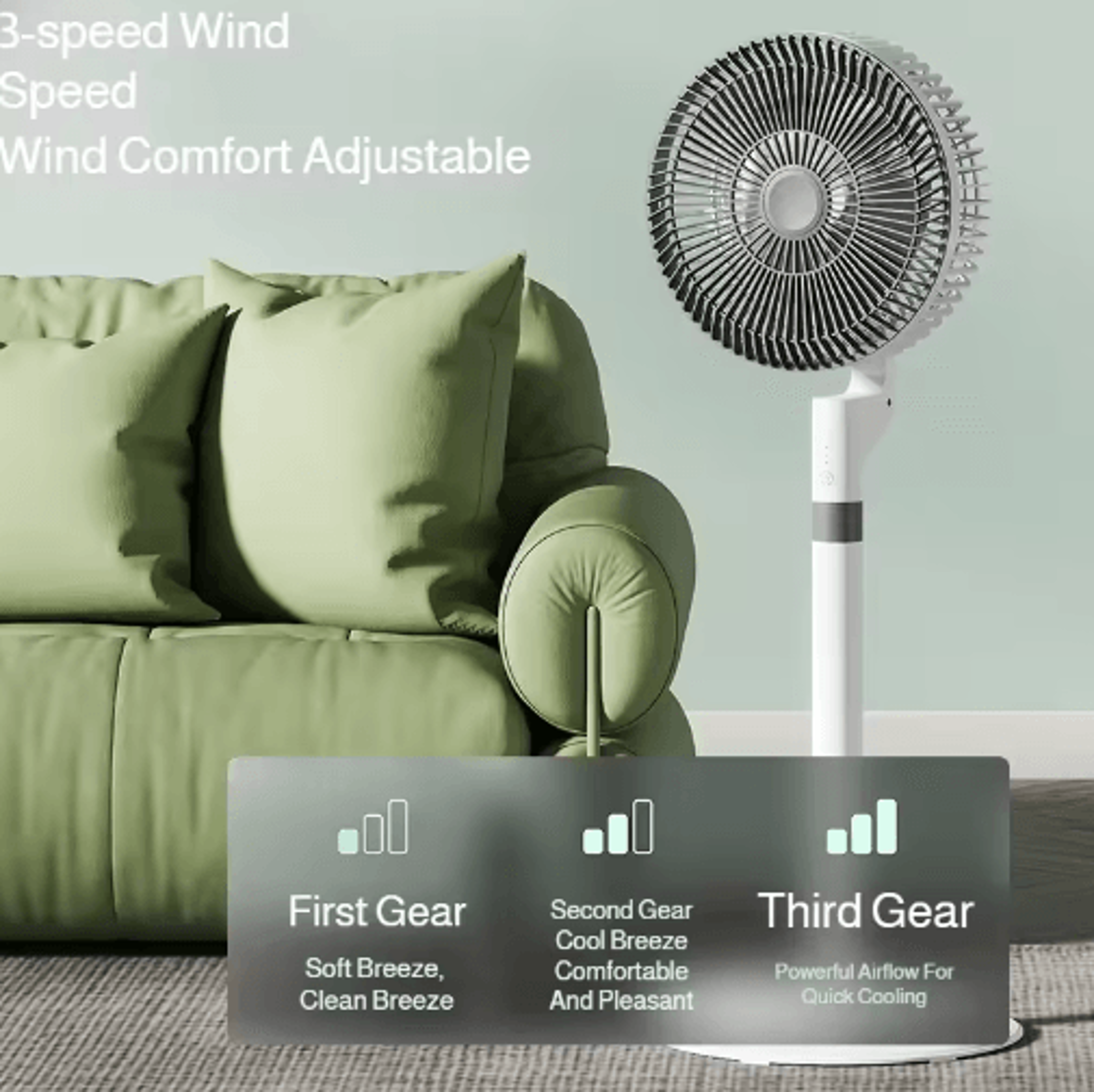 Portable Air Circulation Fan With Quiet HighPower Cooling 4