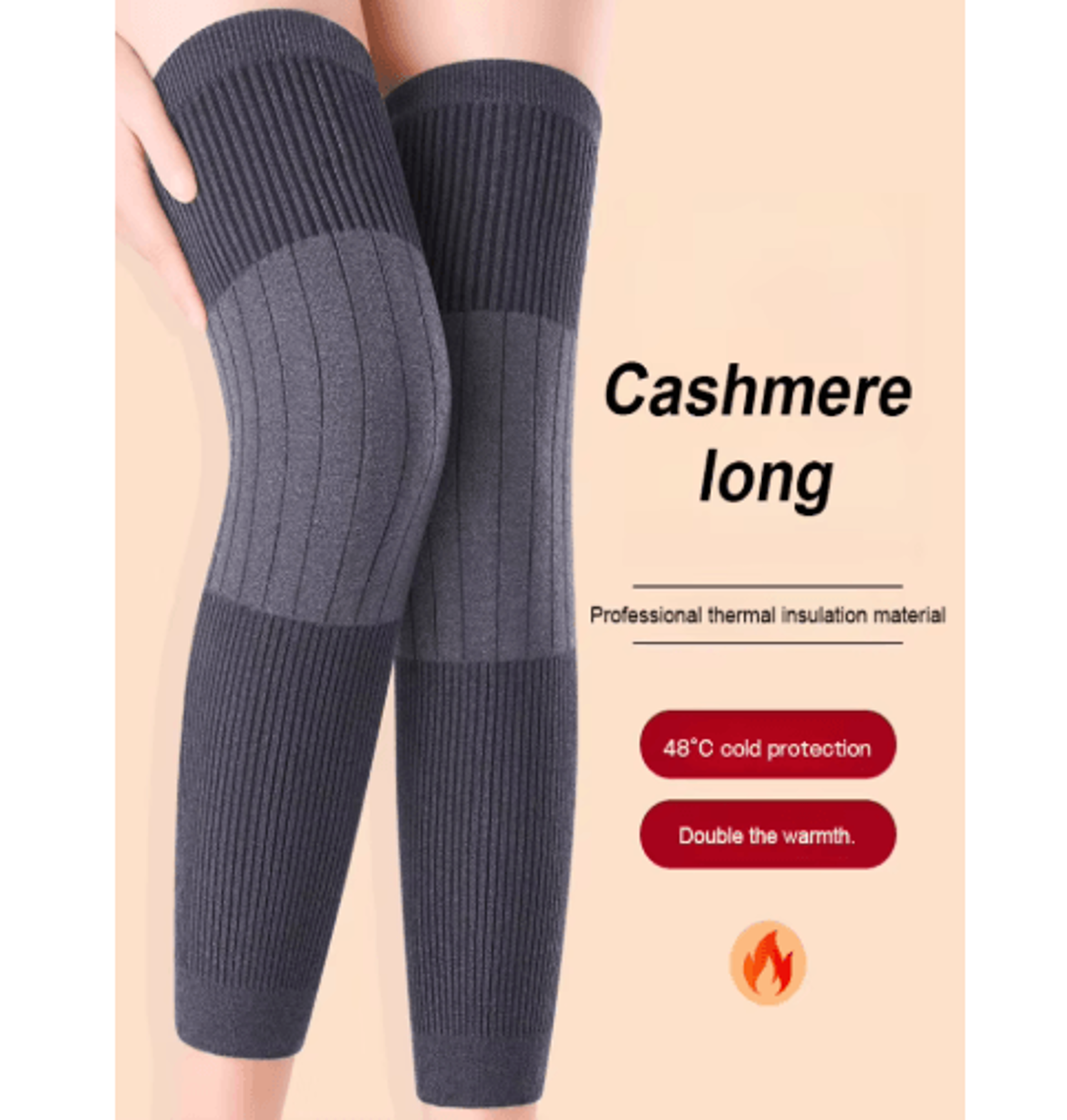 unisex extra-long thermal knee sleeves for winter warmth & protection