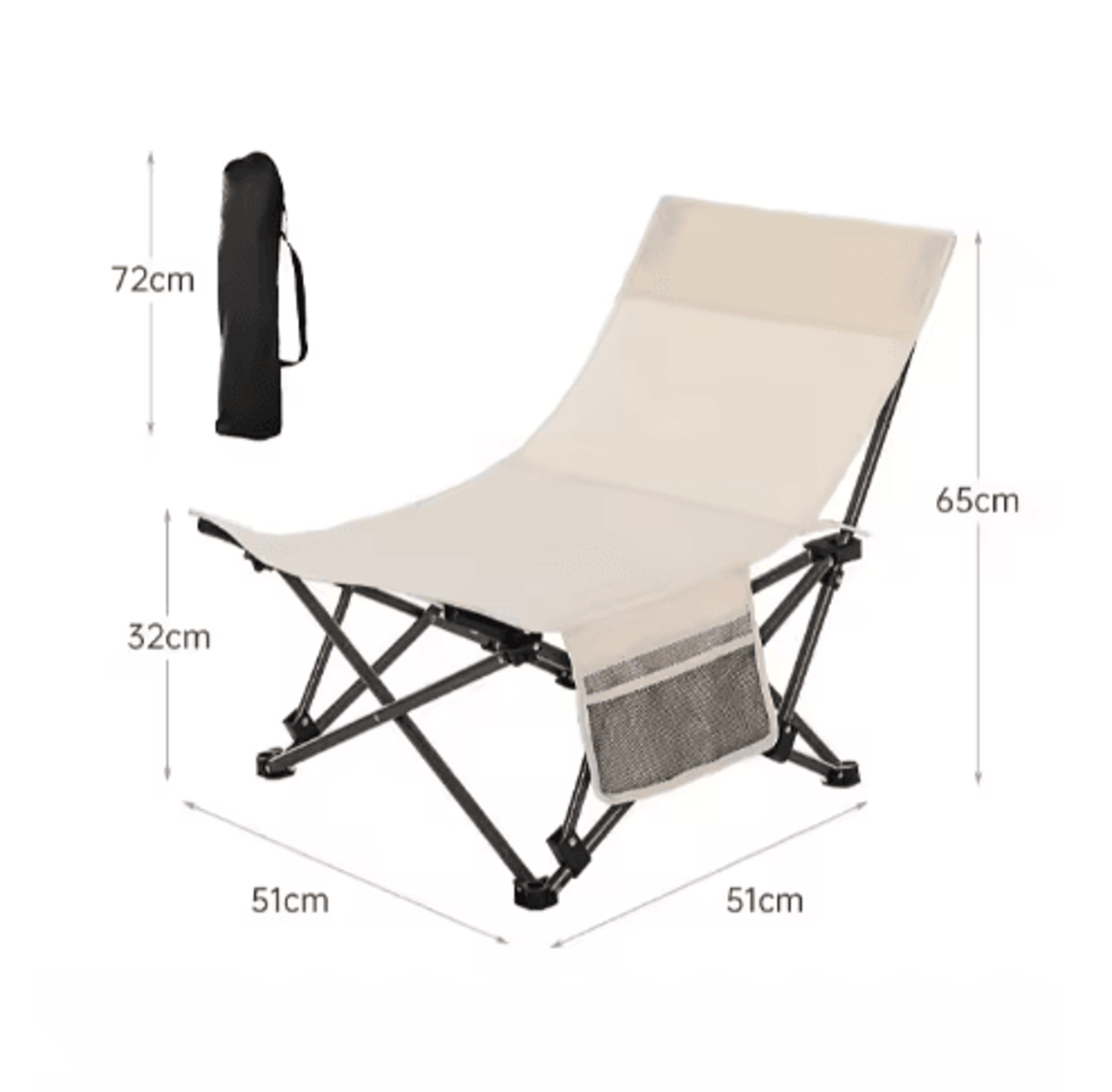 Portable Folding Camping Lounge Chair With Adjustable Backrest 2