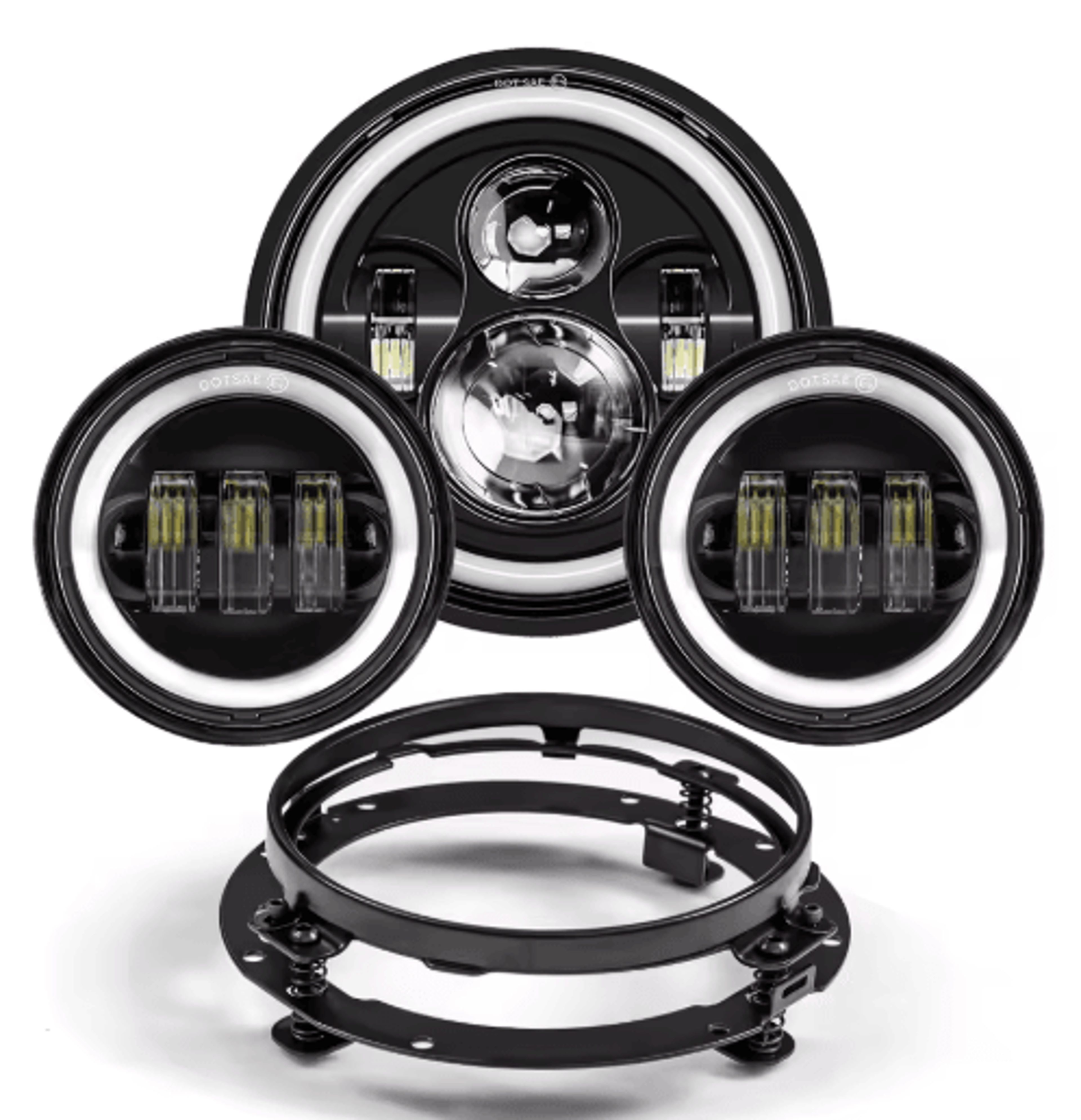 7-inch led motorcycle headlight with 4.5-inch passing lights for harley touring