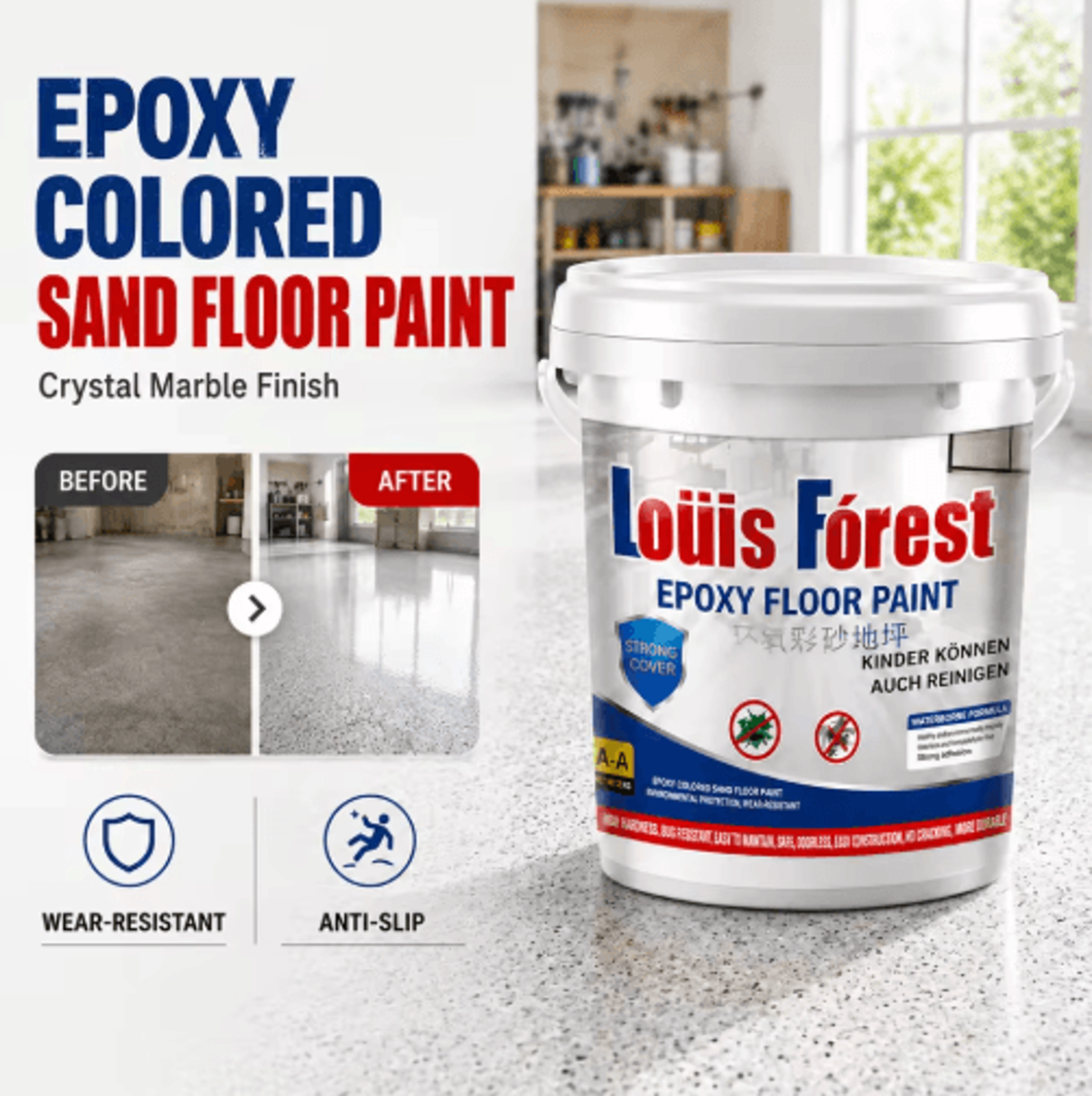 self-leveling epoxy floor paint for concrete and garage floors