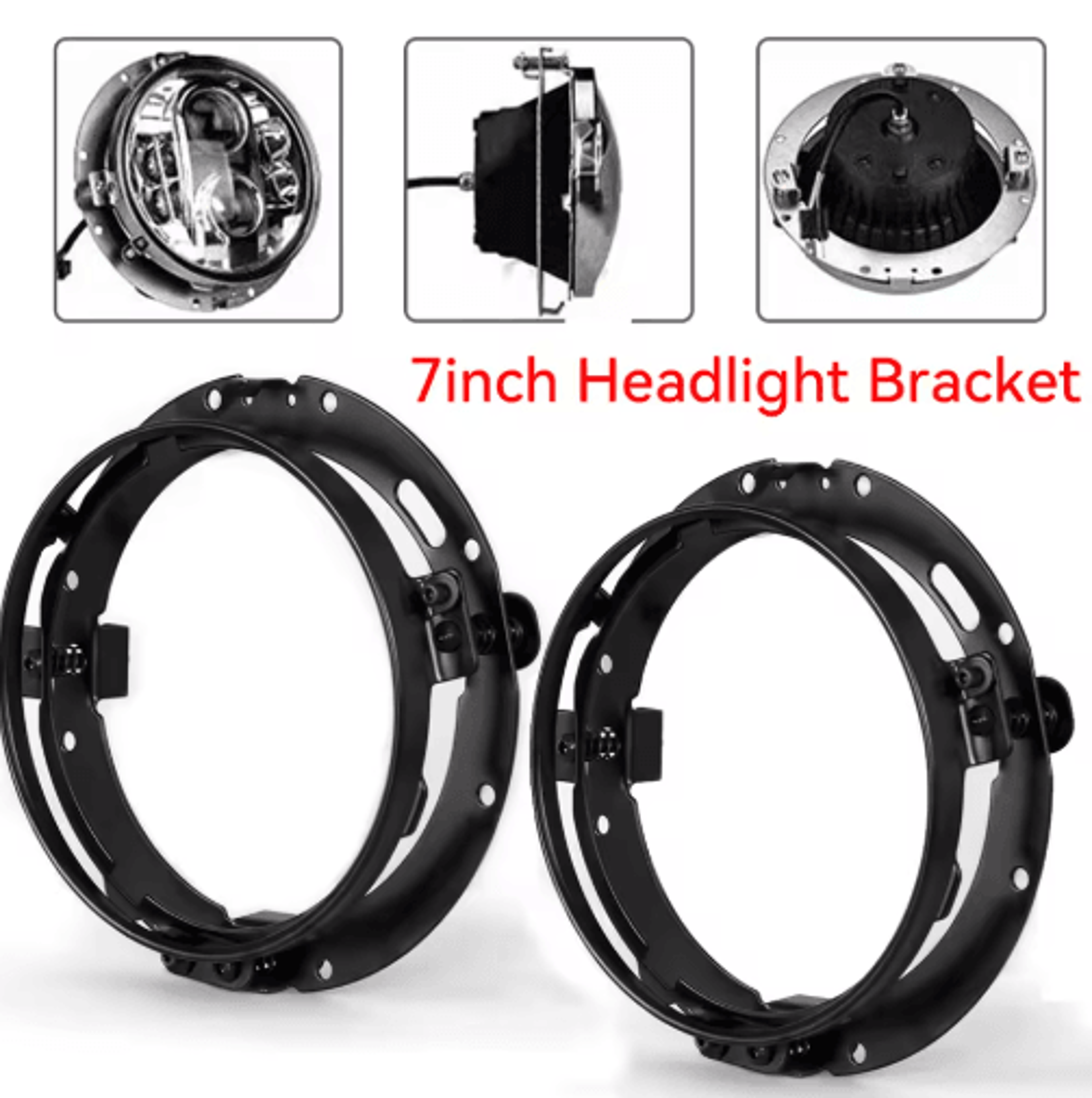 7Inch Round LED Headlight Mounting Bracket Ring For Motorcycle And Jeep 0