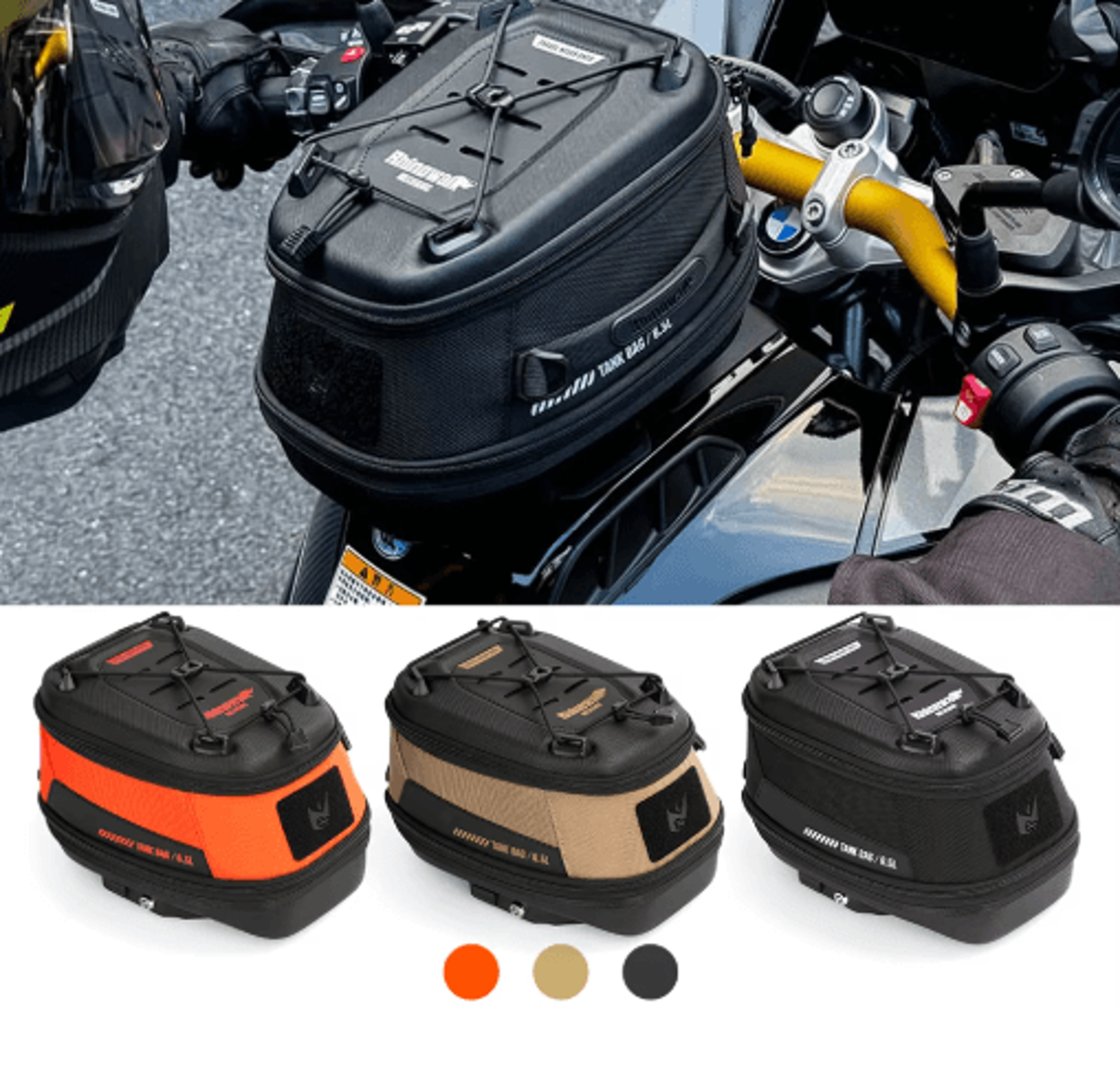 6.5l motorcycle magnetic tank bag with quick release and rain cover