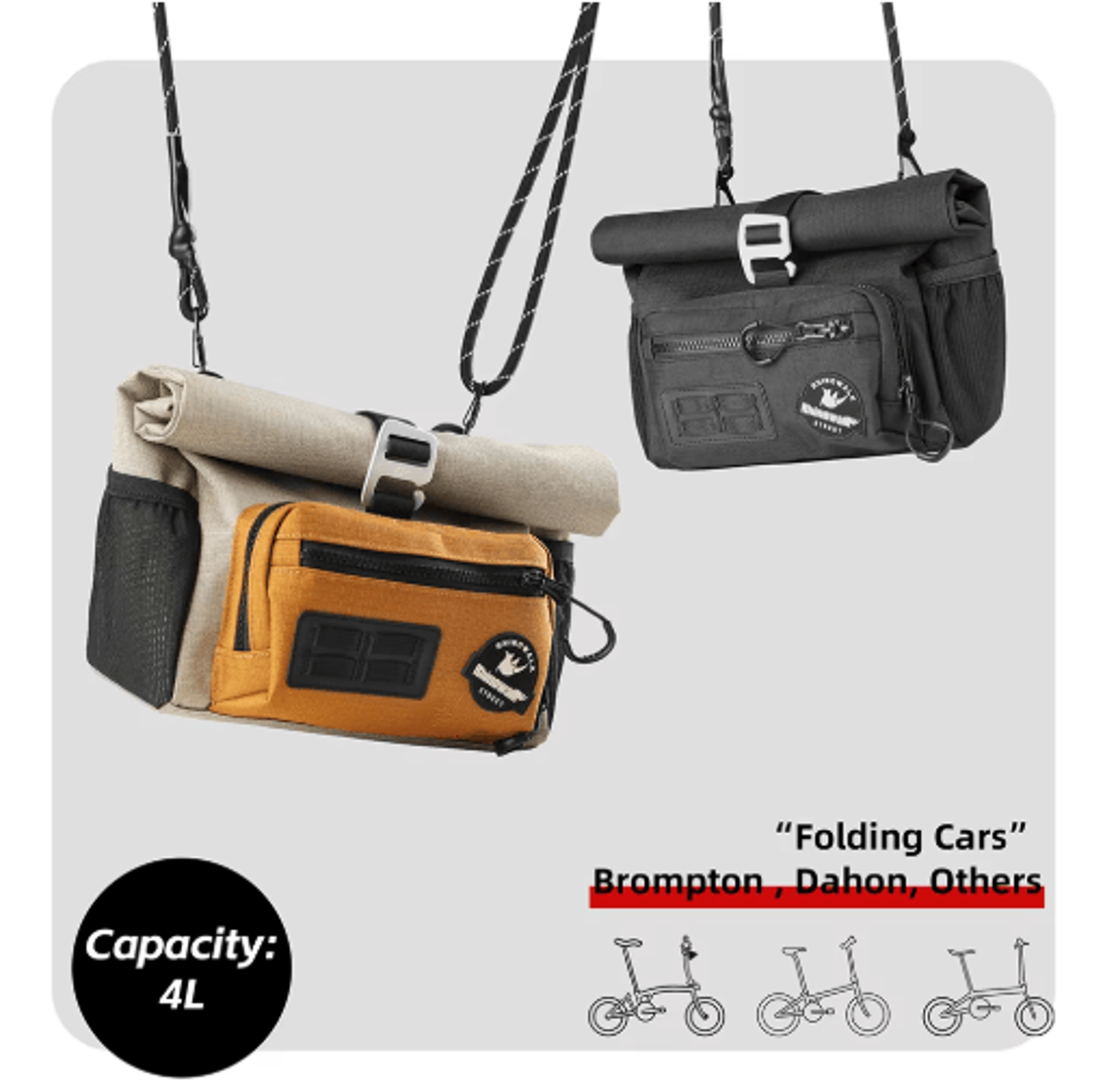 4L Quick Release Bike Handlebar Bag For Brompton Folding Bikes 7