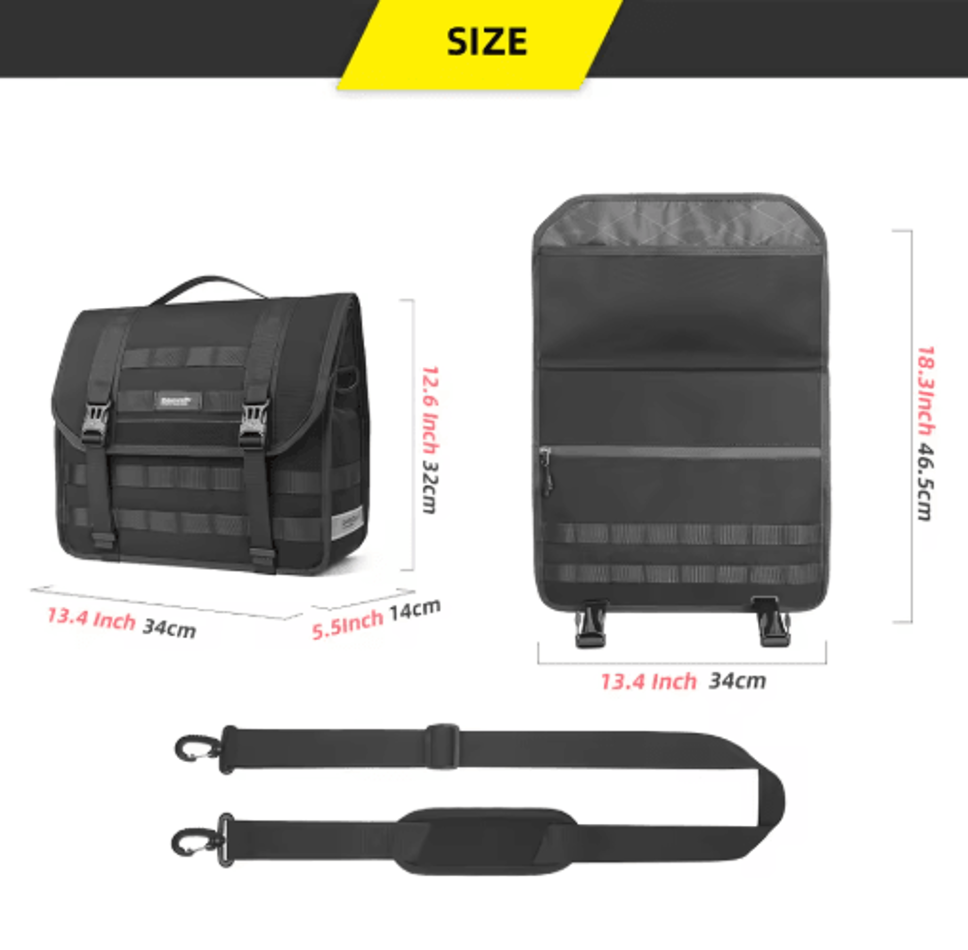13L Waterproof Motorcycle Side Bag With Quick Release And Support Board 1