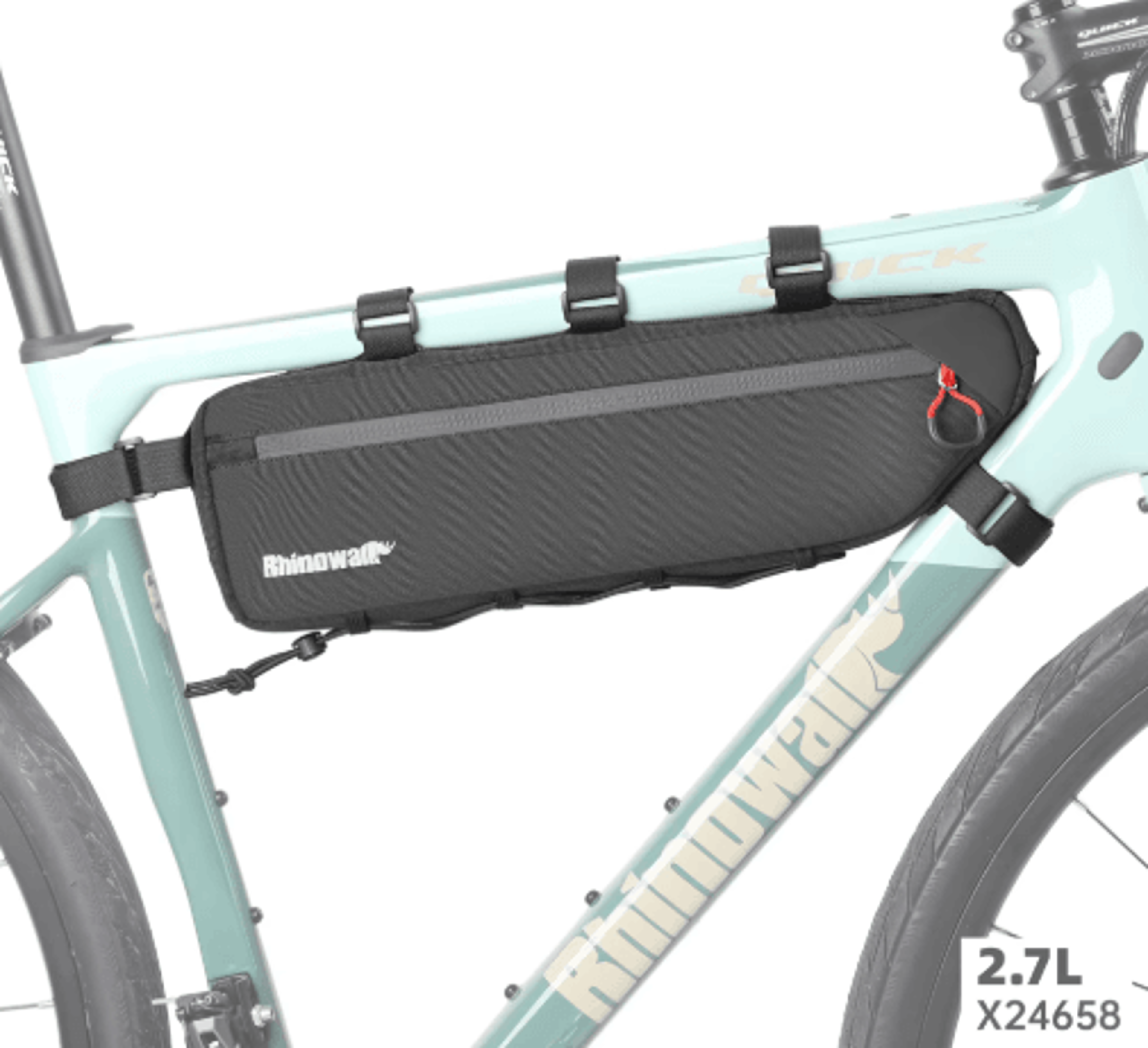 2.1l–2.7l splash-proof bike frame triangle bag with sbs zippers