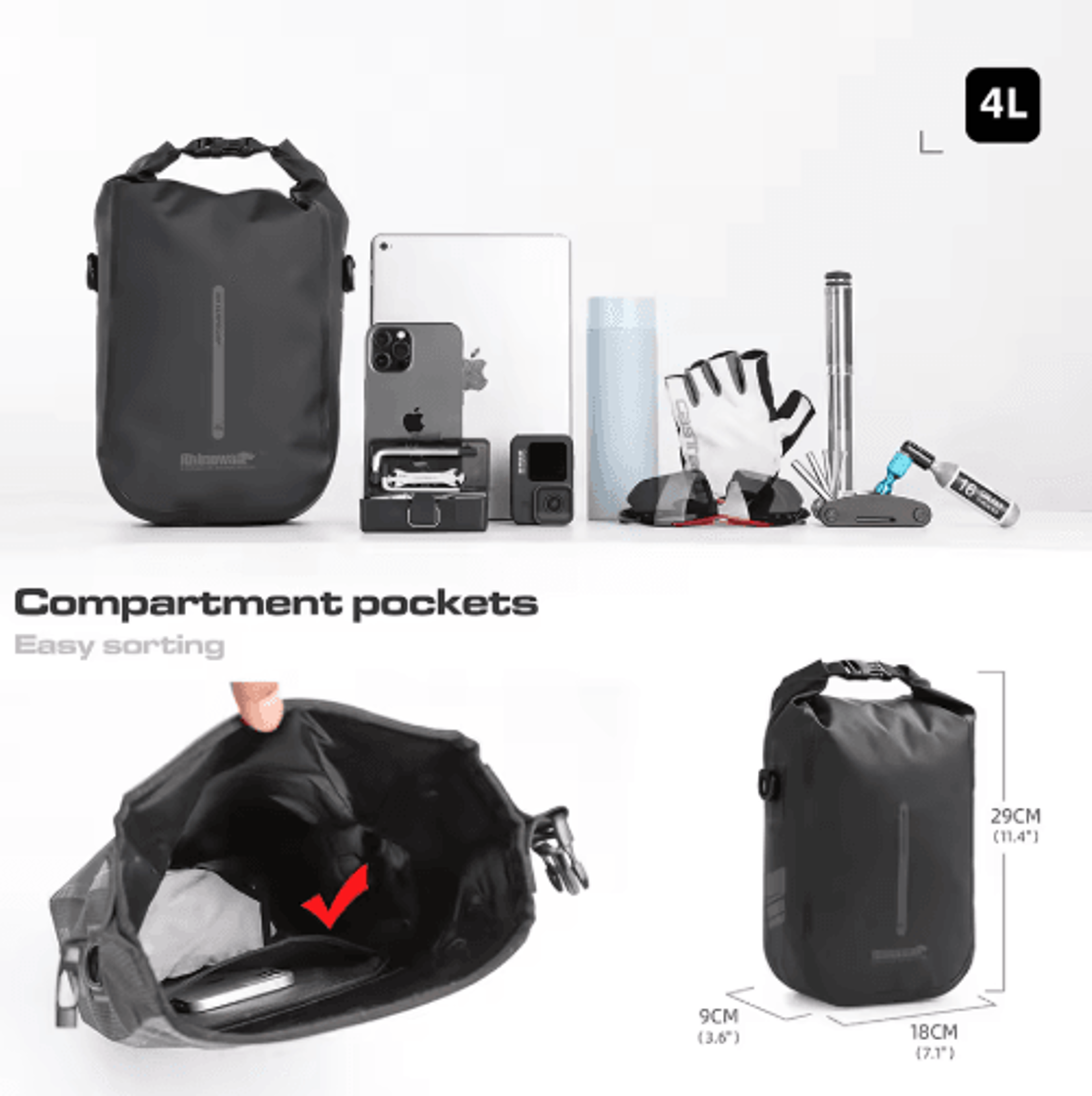 QuickRelease Bike Front Fork Bag  4L6L Cycling Storage  Shoulder Bag 9
