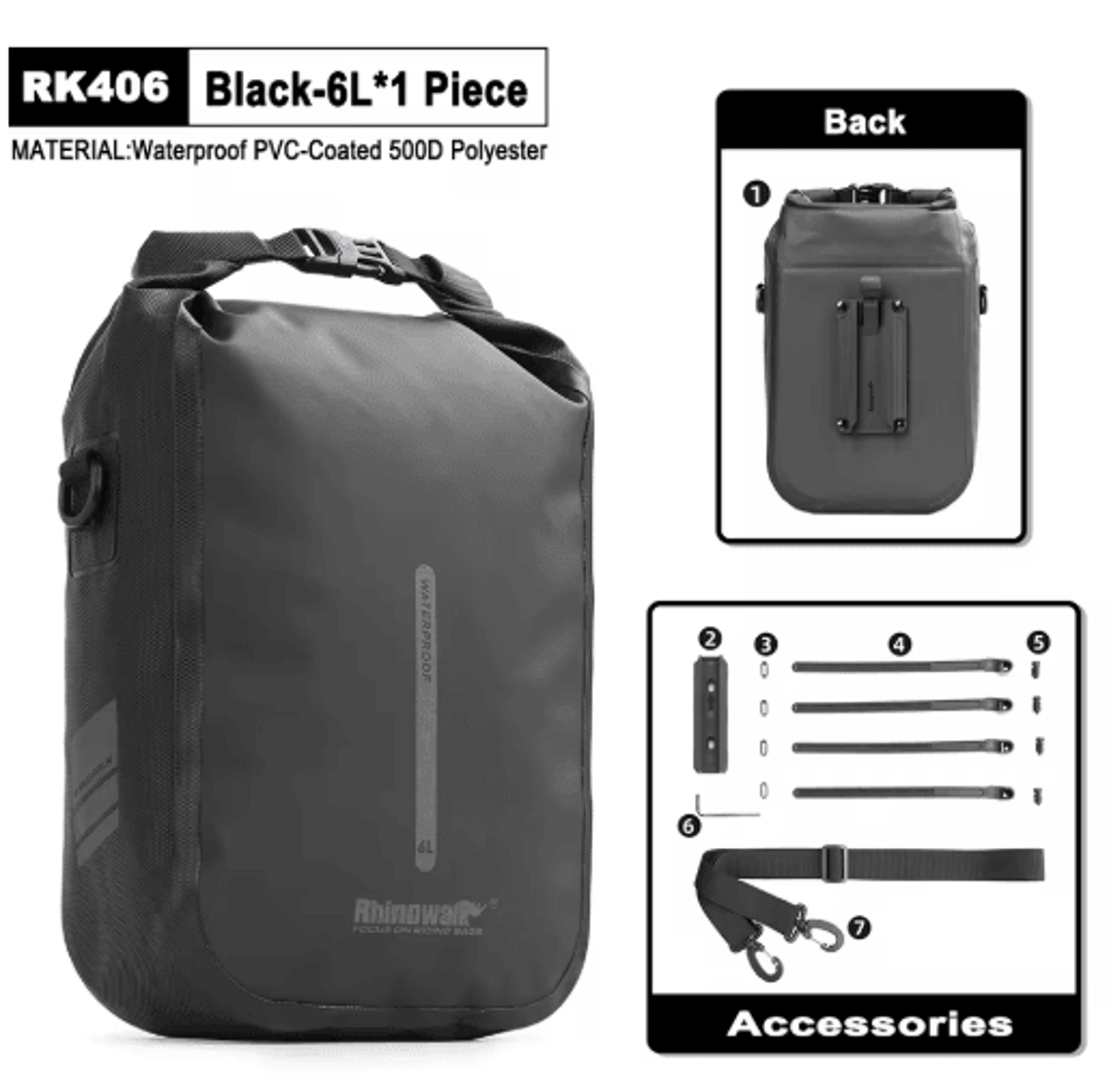 QuickRelease Bike Front Fork Bag  4L6L Cycling Storage  Shoulder Bag 7
