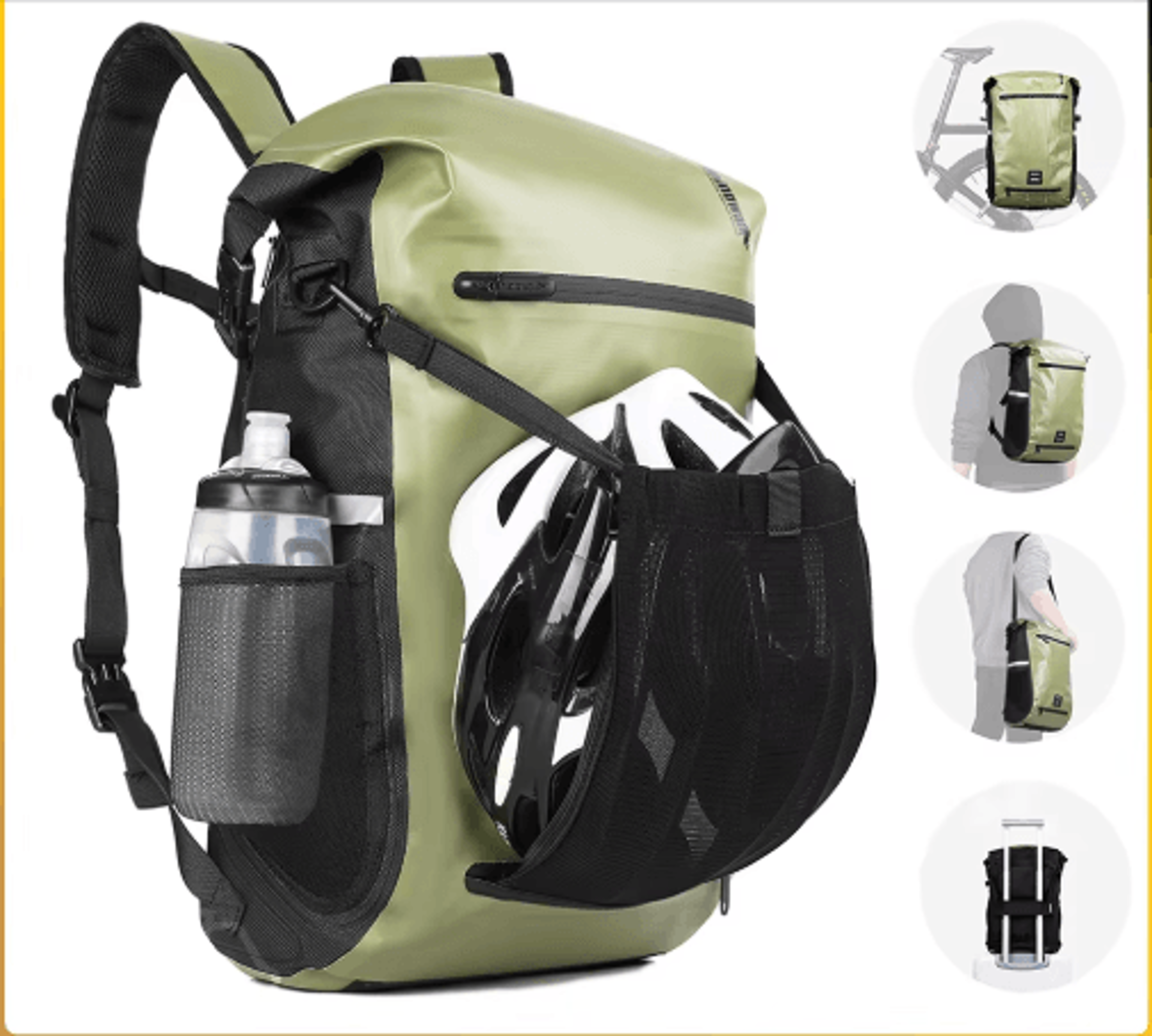 22l waterproof bike pannier bag – multifunctional rear rack backpack & shoulder bag