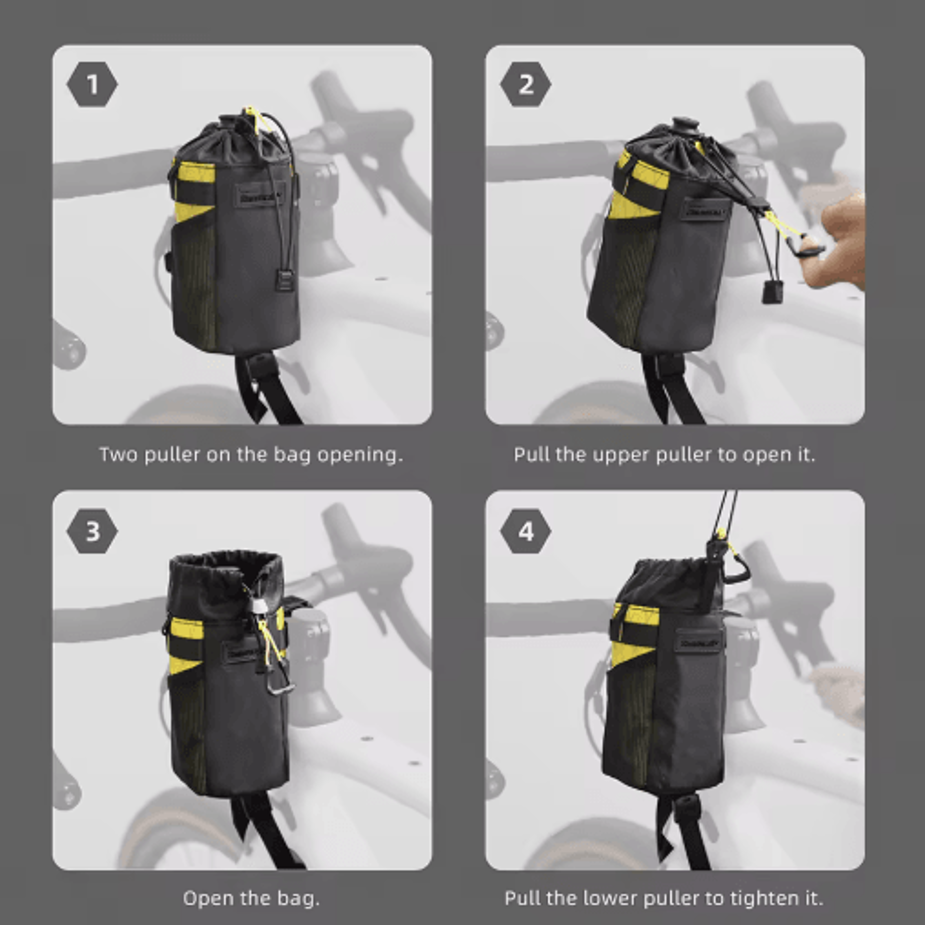 Insulated Bike Water Bottle Carrier  Handlebar Storage Pouch 5