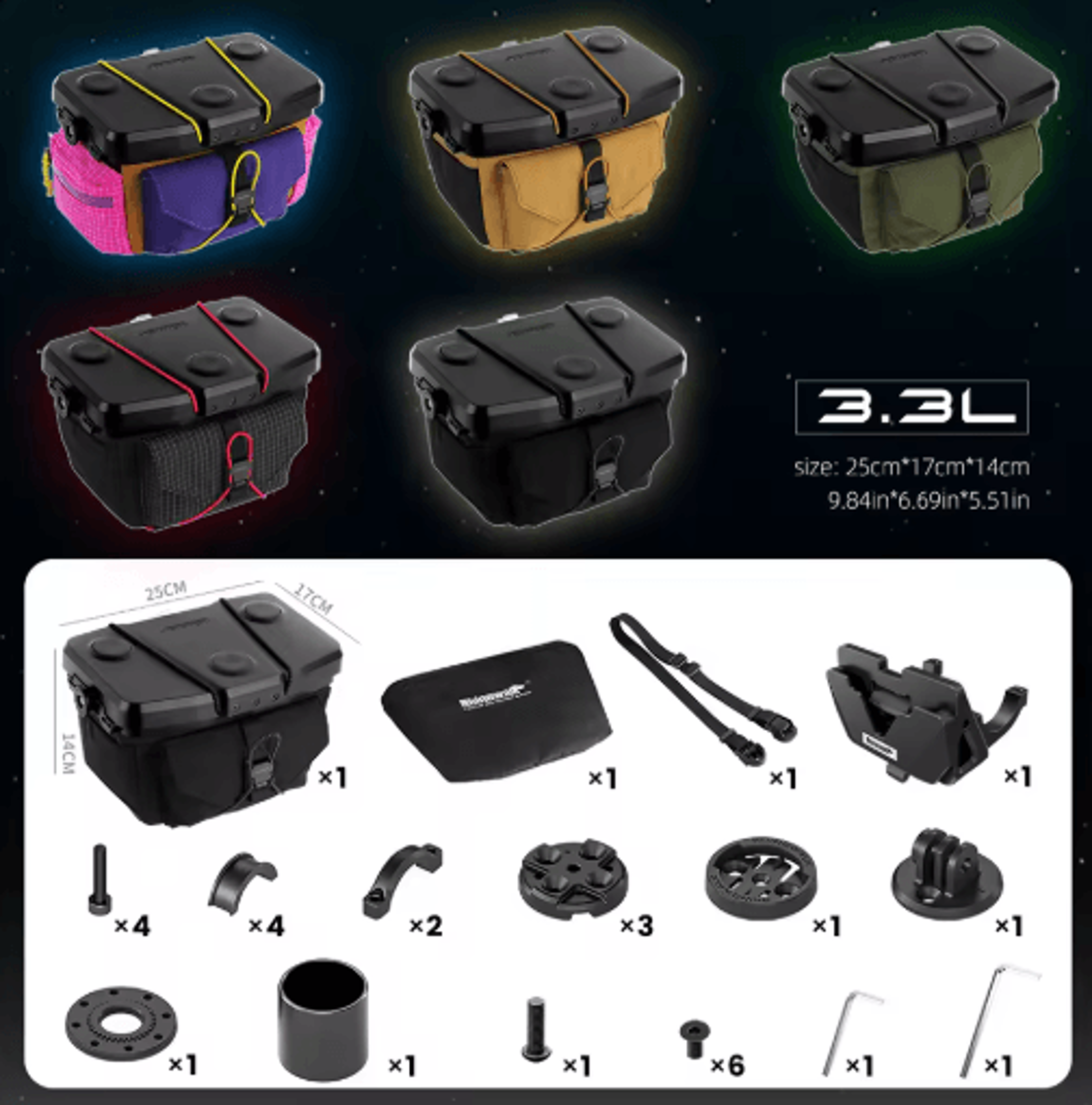 33L Bike Handlebar Bag  QuickRelease Modular Front Storage 7