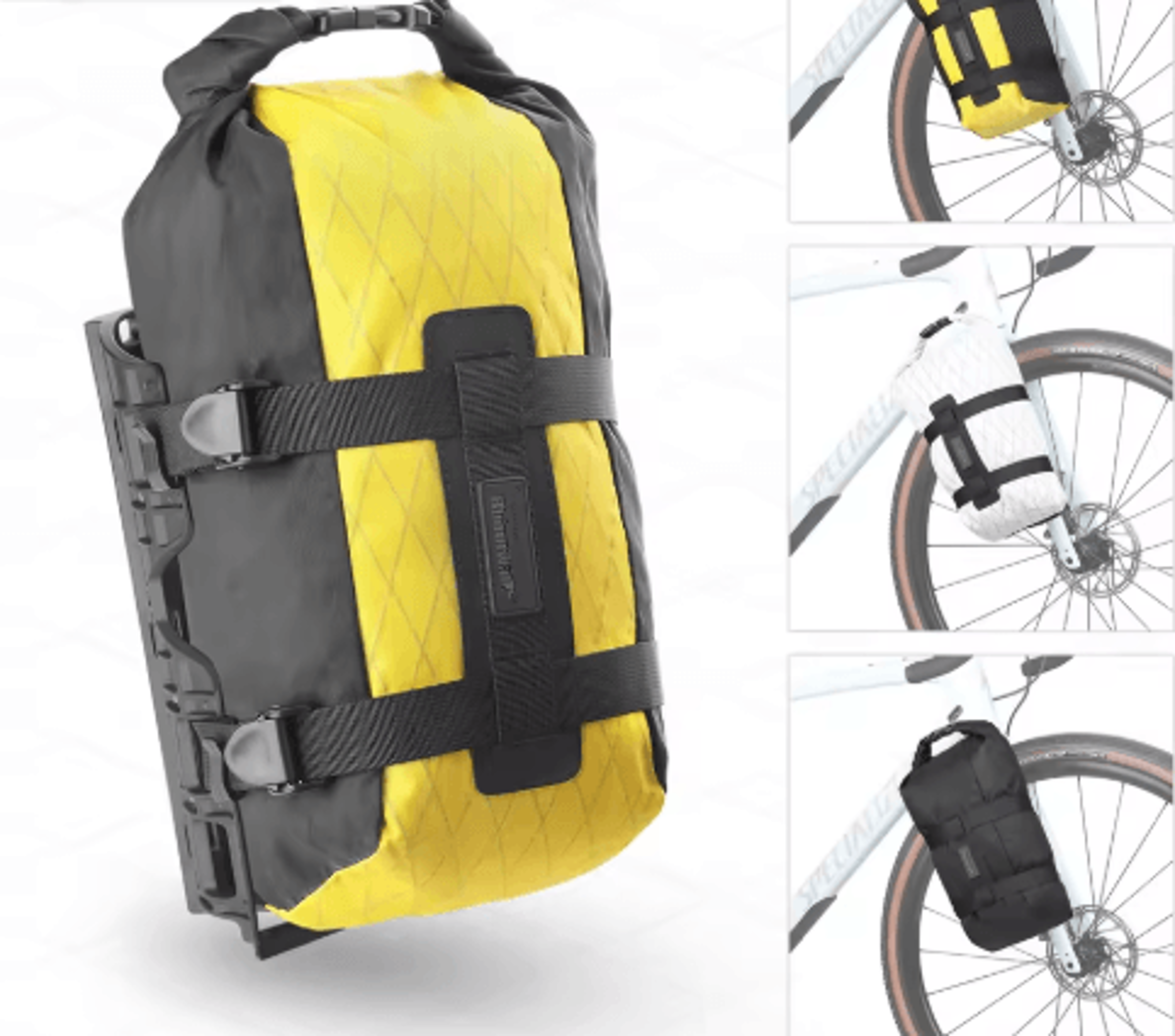 quick-release bike front fork bag – heavy-duty cycling storage
