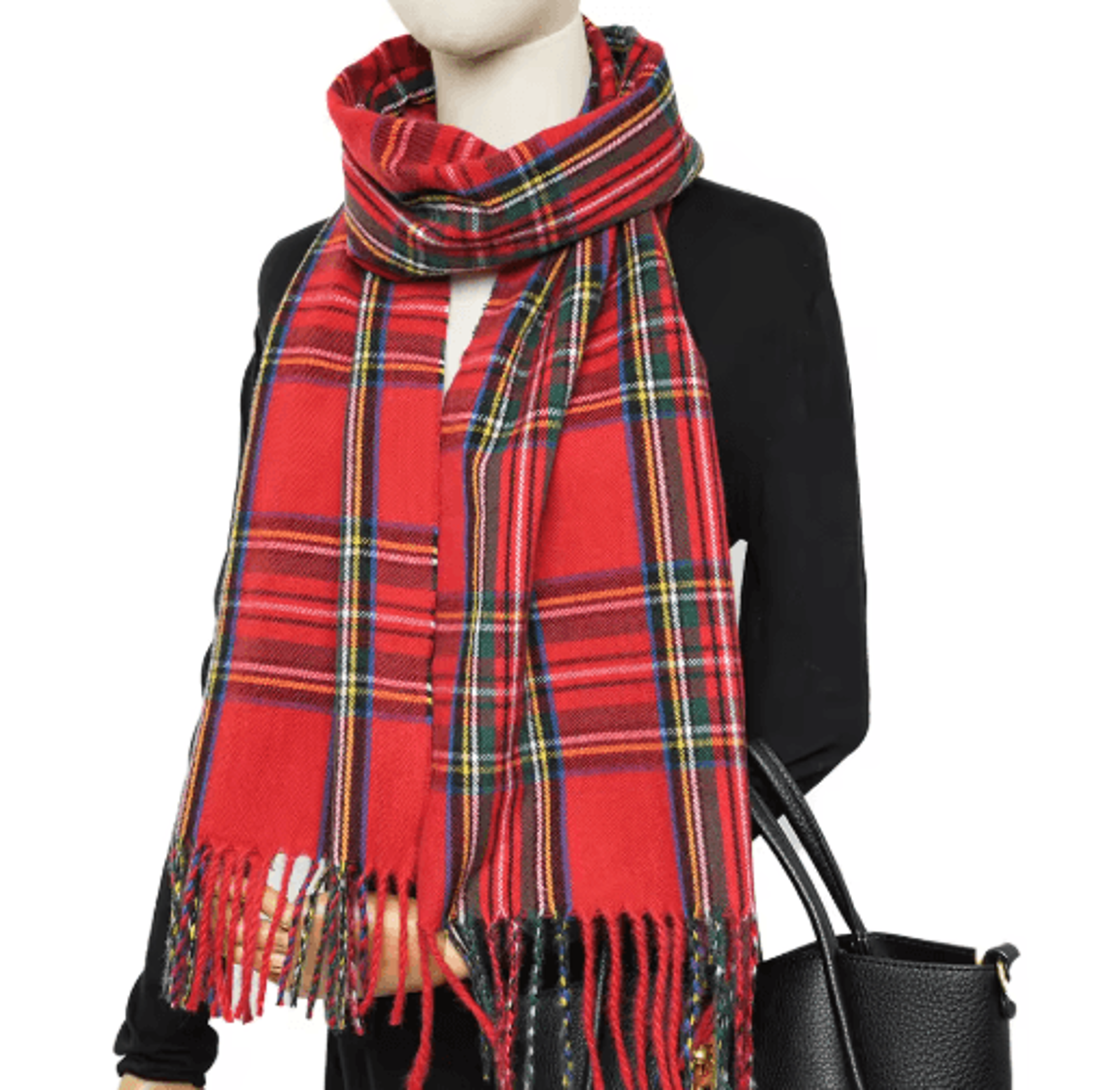 classic plaid winter scarf – soft cashmere-feel shawl & wrap
