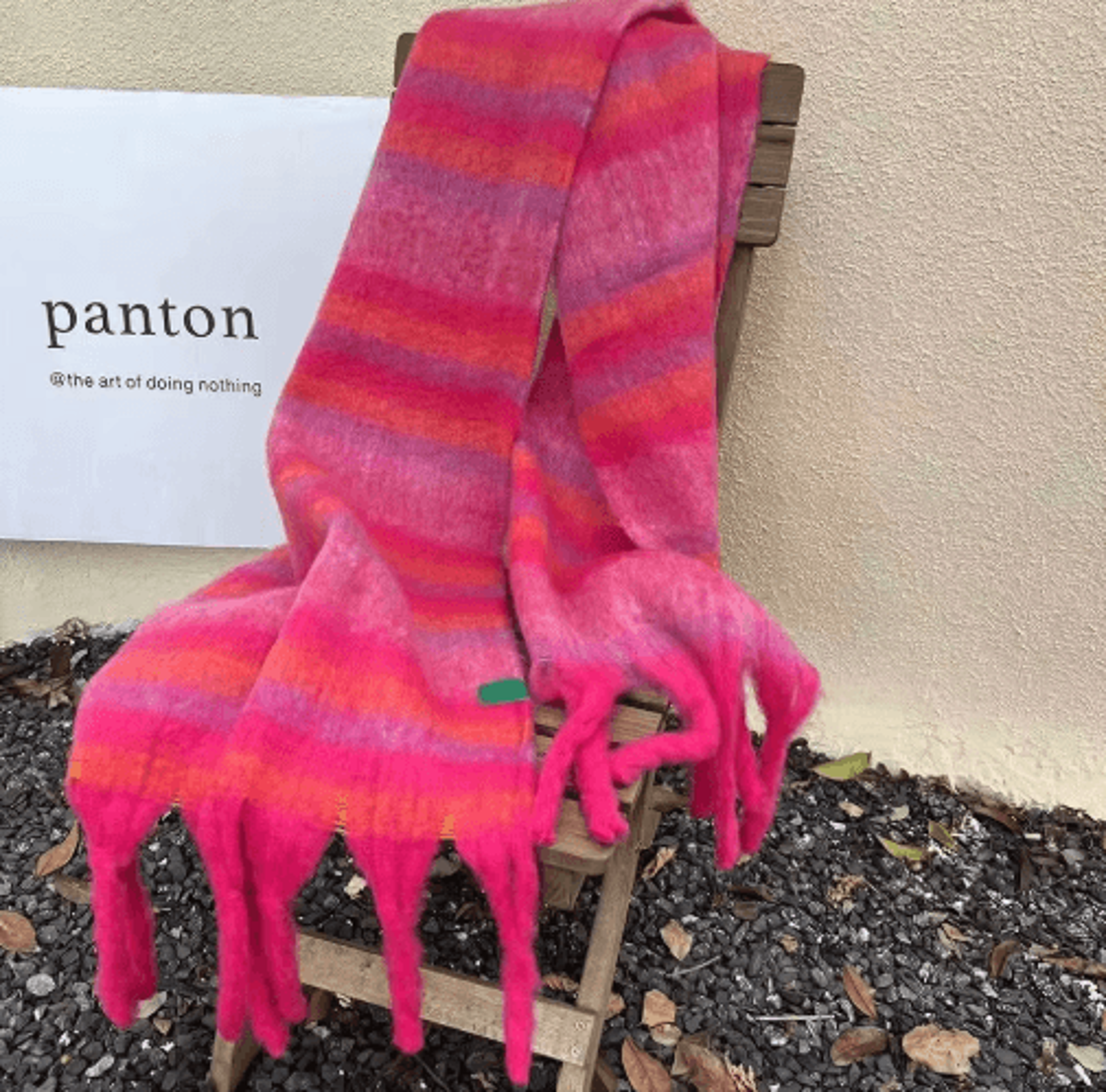Korean Style Gradient Striped Scarf  Thick Warm Winter Shawl 0