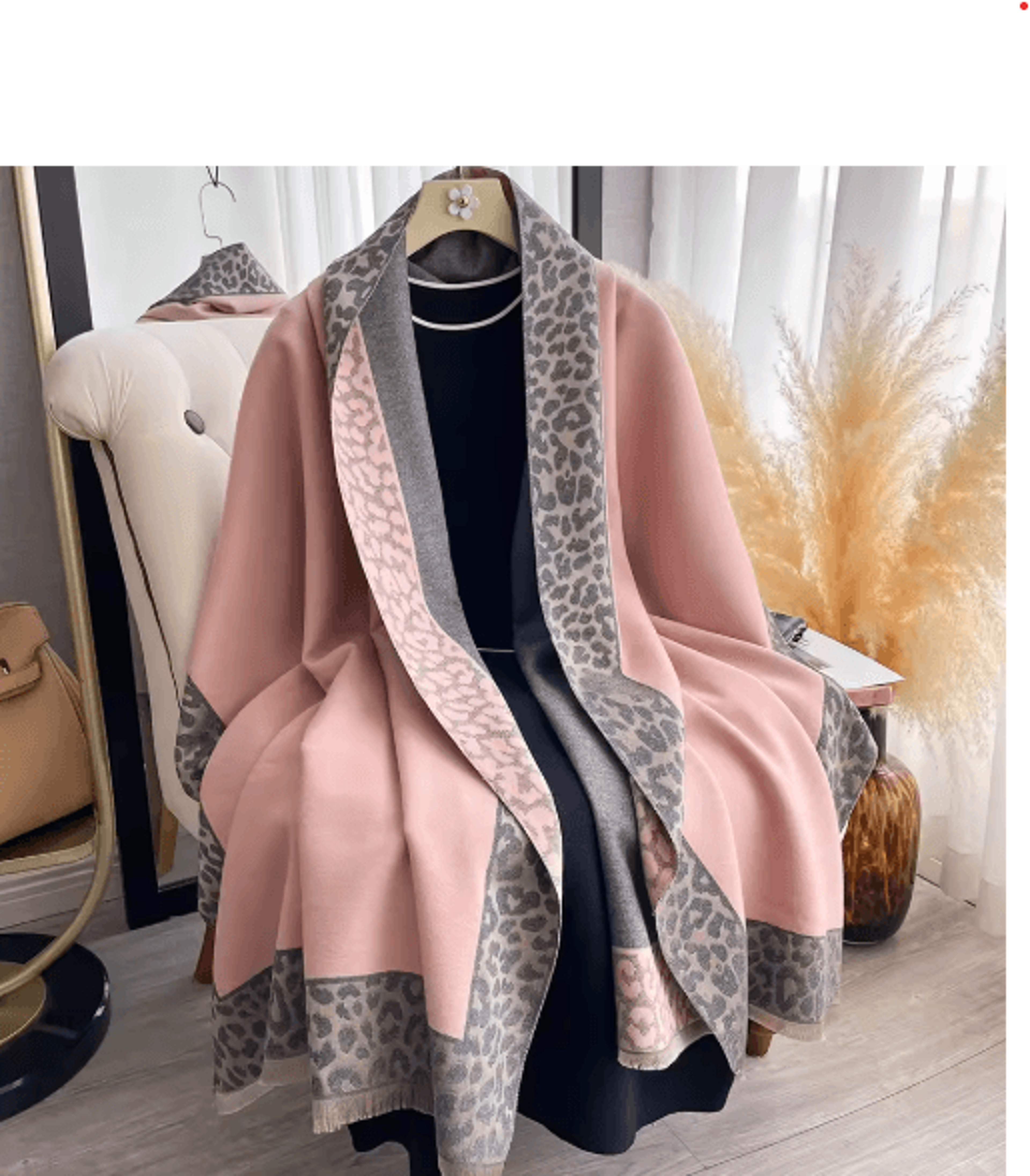 Luxury CashmereStyle Plaid Leopard Scarf  Warm Winter Shawl  Wrap 5