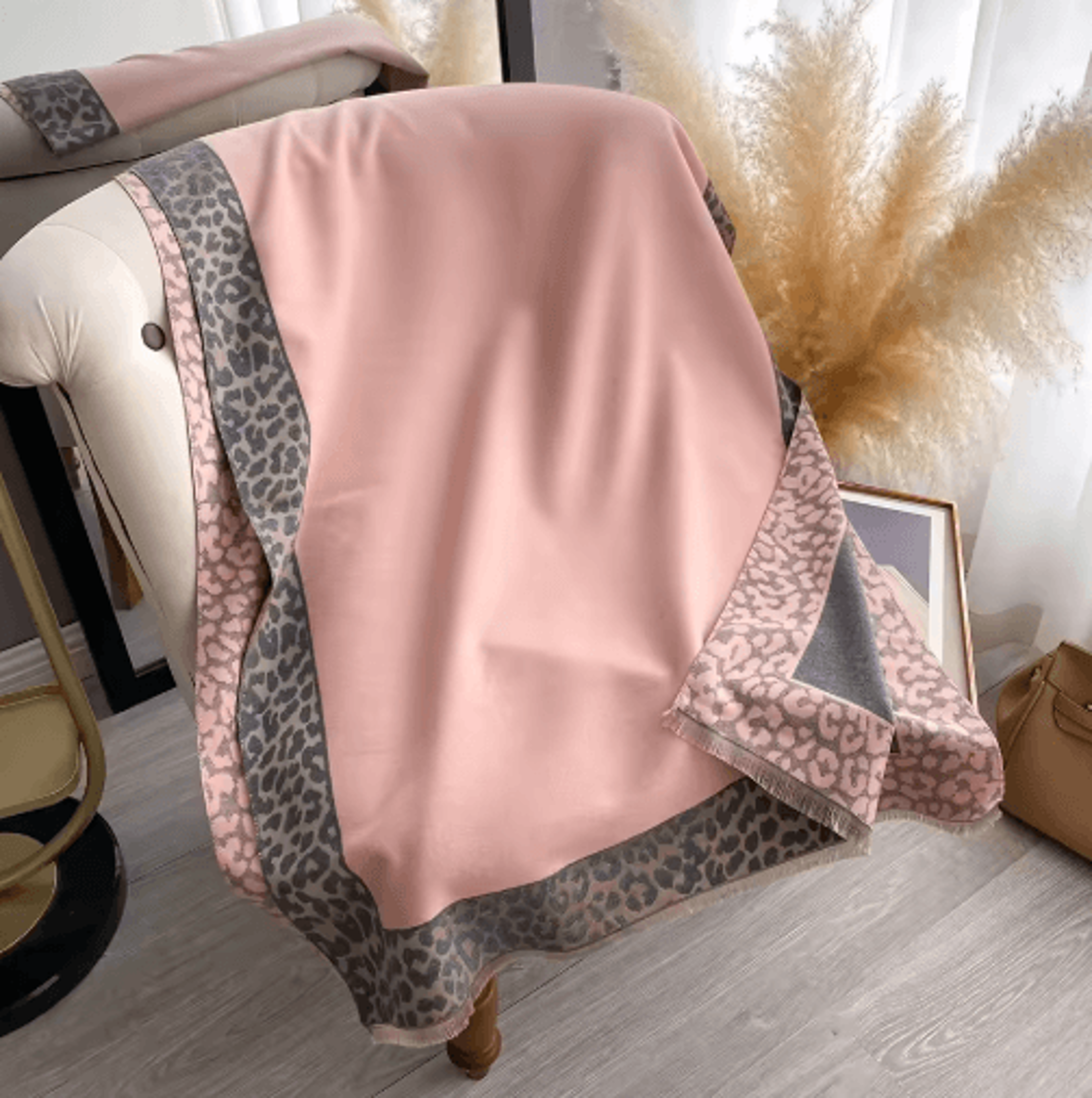 Luxury CashmereStyle Plaid Leopard Scarf  Warm Winter Shawl  Wrap 9