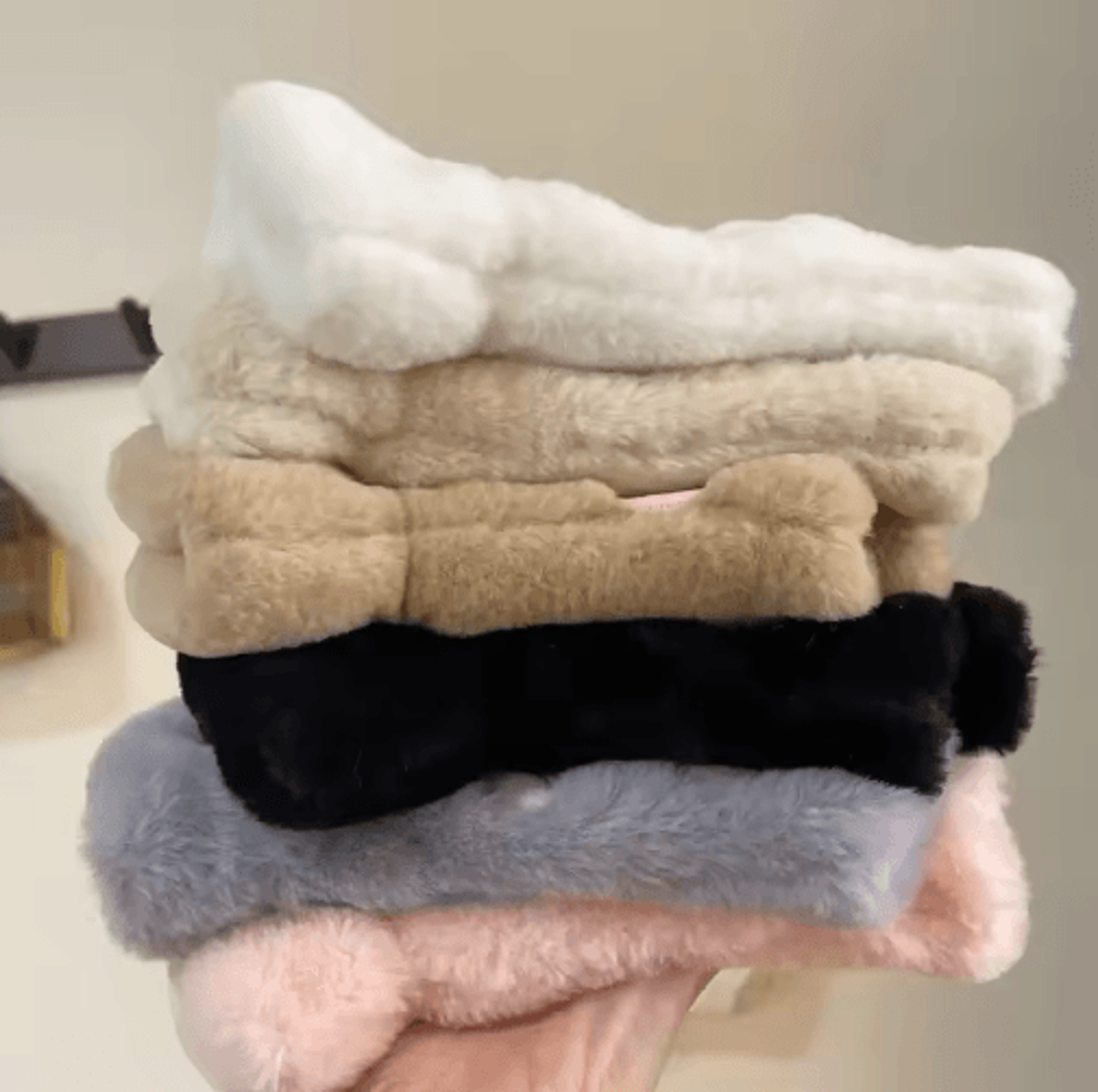 Cute Plush Cat Paw Gloves  Soft Fingerless Winter Mittens 11