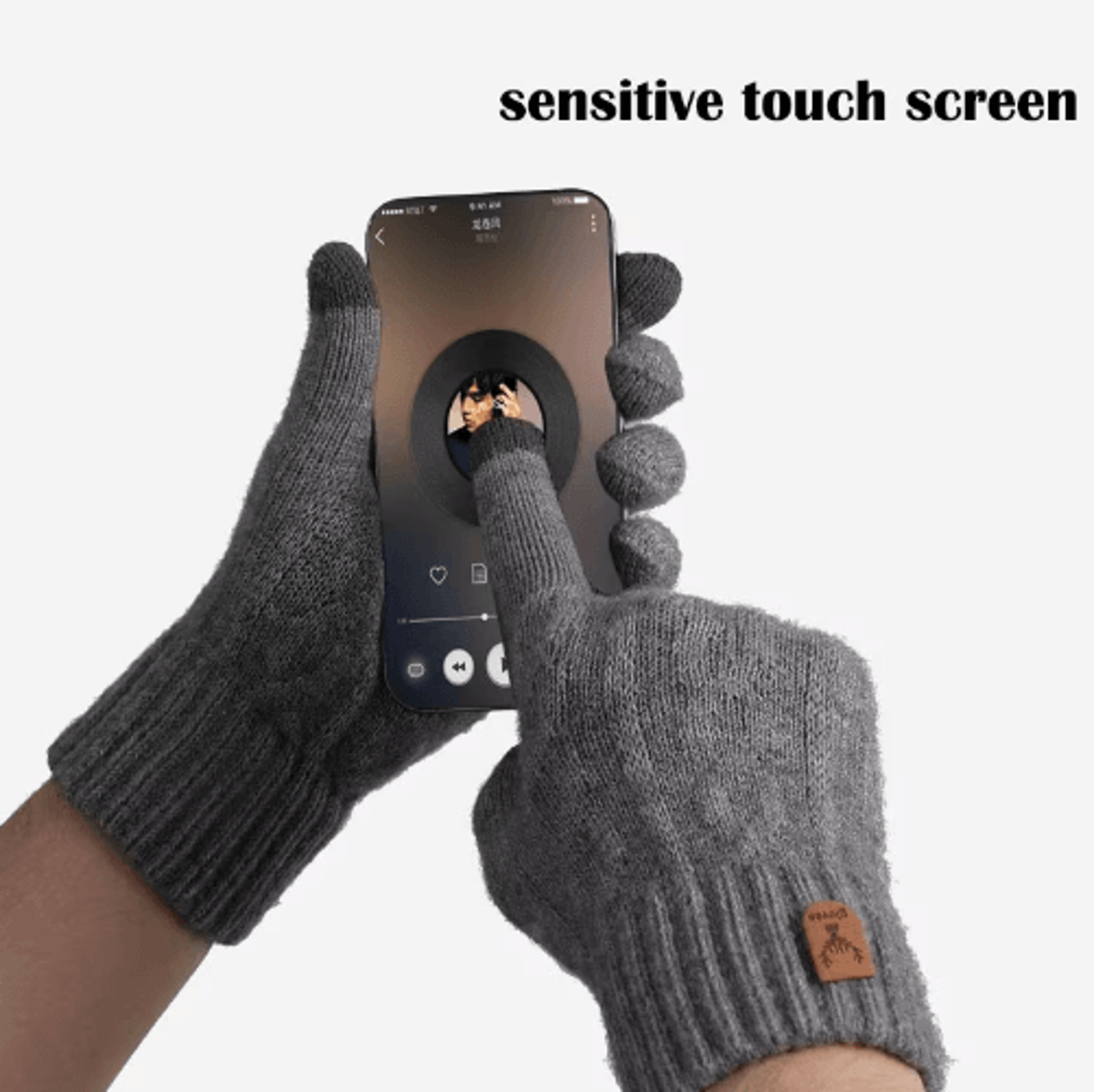 Mens Thermal Touchscreen Gloves  Thick VelvetLined Knitted Winter Gloves 6