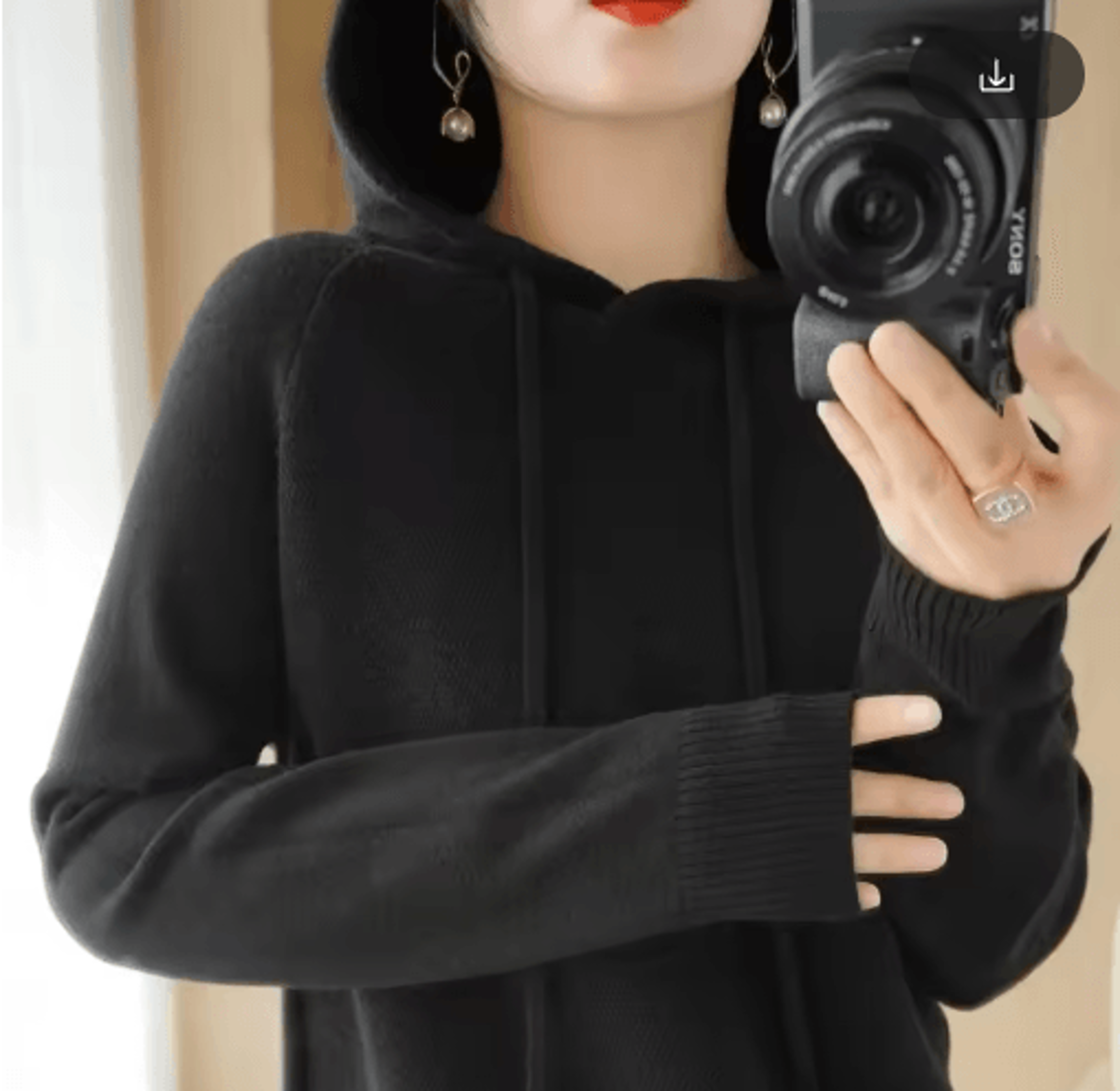 Womens Hooded Knit Sweater  Warm Casual Long Sleeve Pullover 12