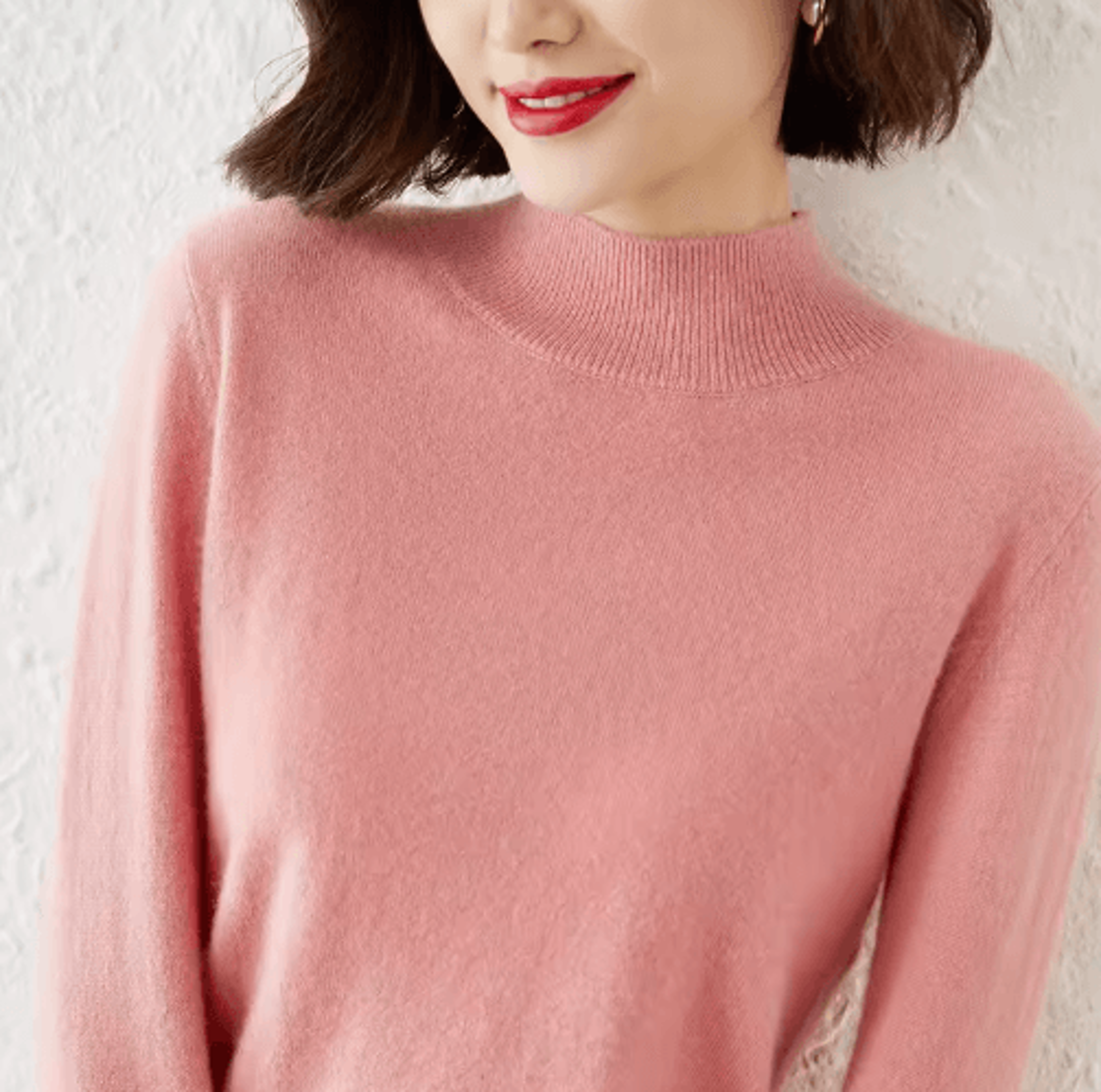 Womens Half Turtleneck Knit Sweater  Warm Korean Style Pullover 3