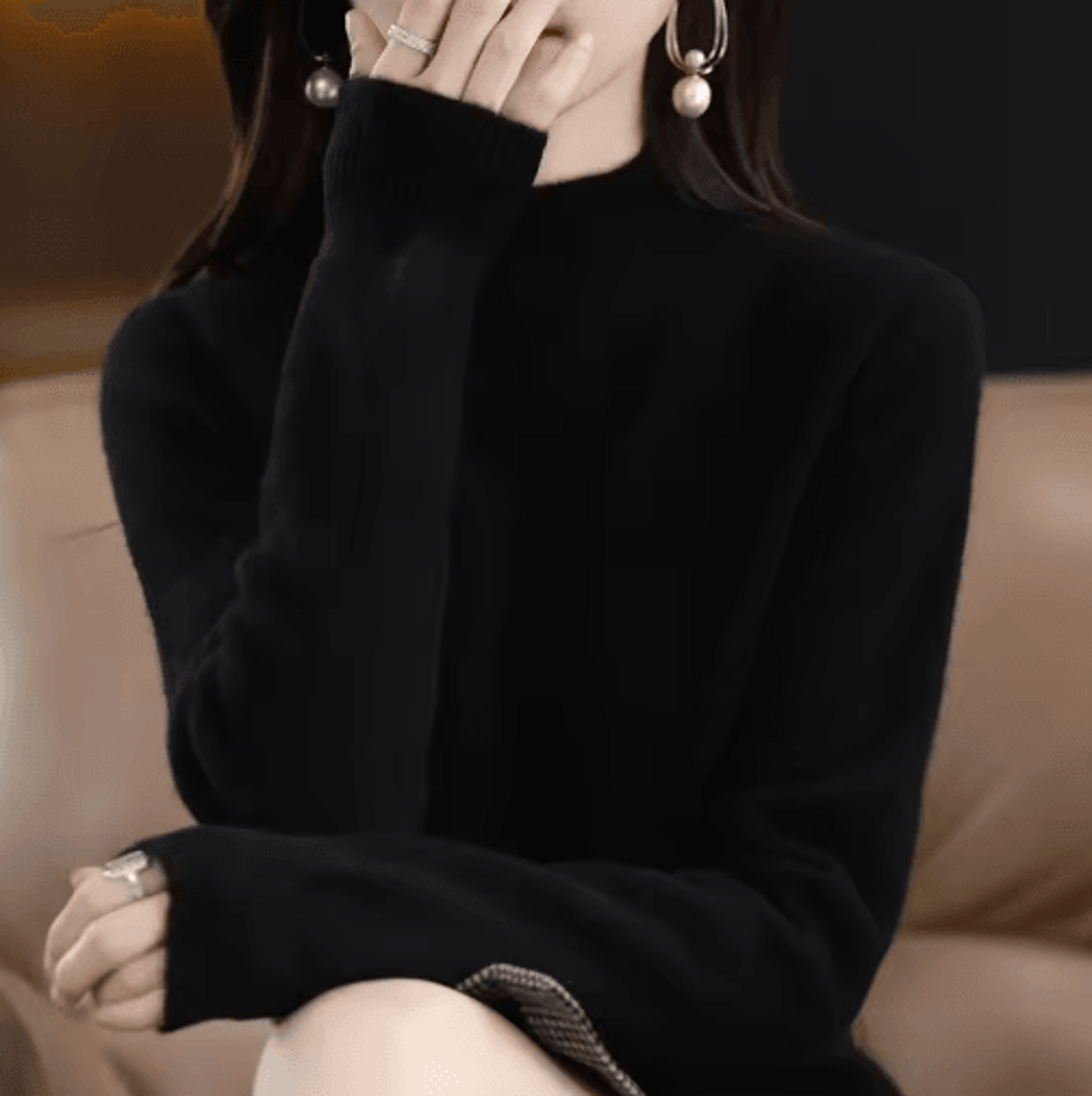 Womens Half Turtleneck Knit Sweater  Warm Korean Style Pullover 23