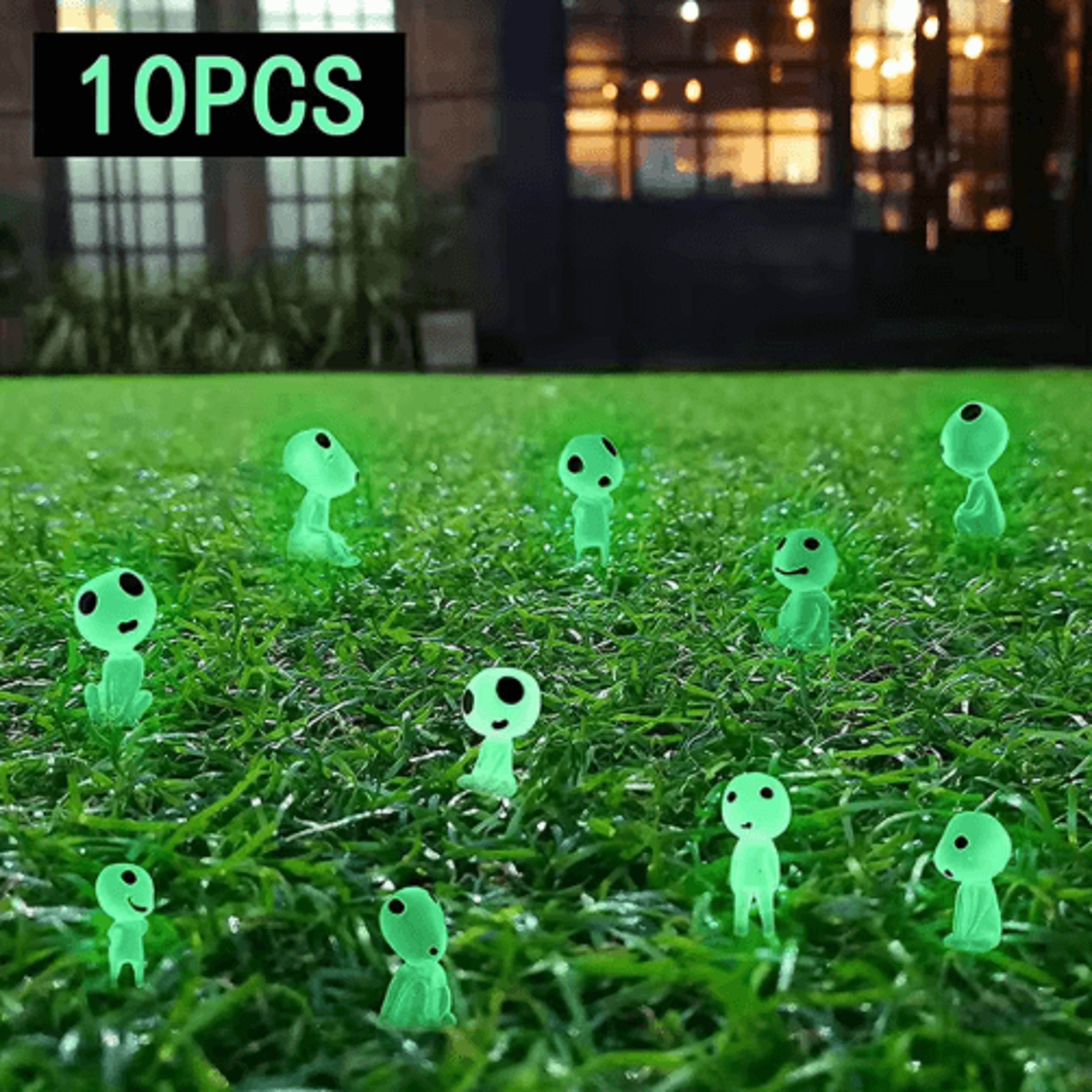 10-piece glow-in-the-dark elf figurines – mini resin garden decor