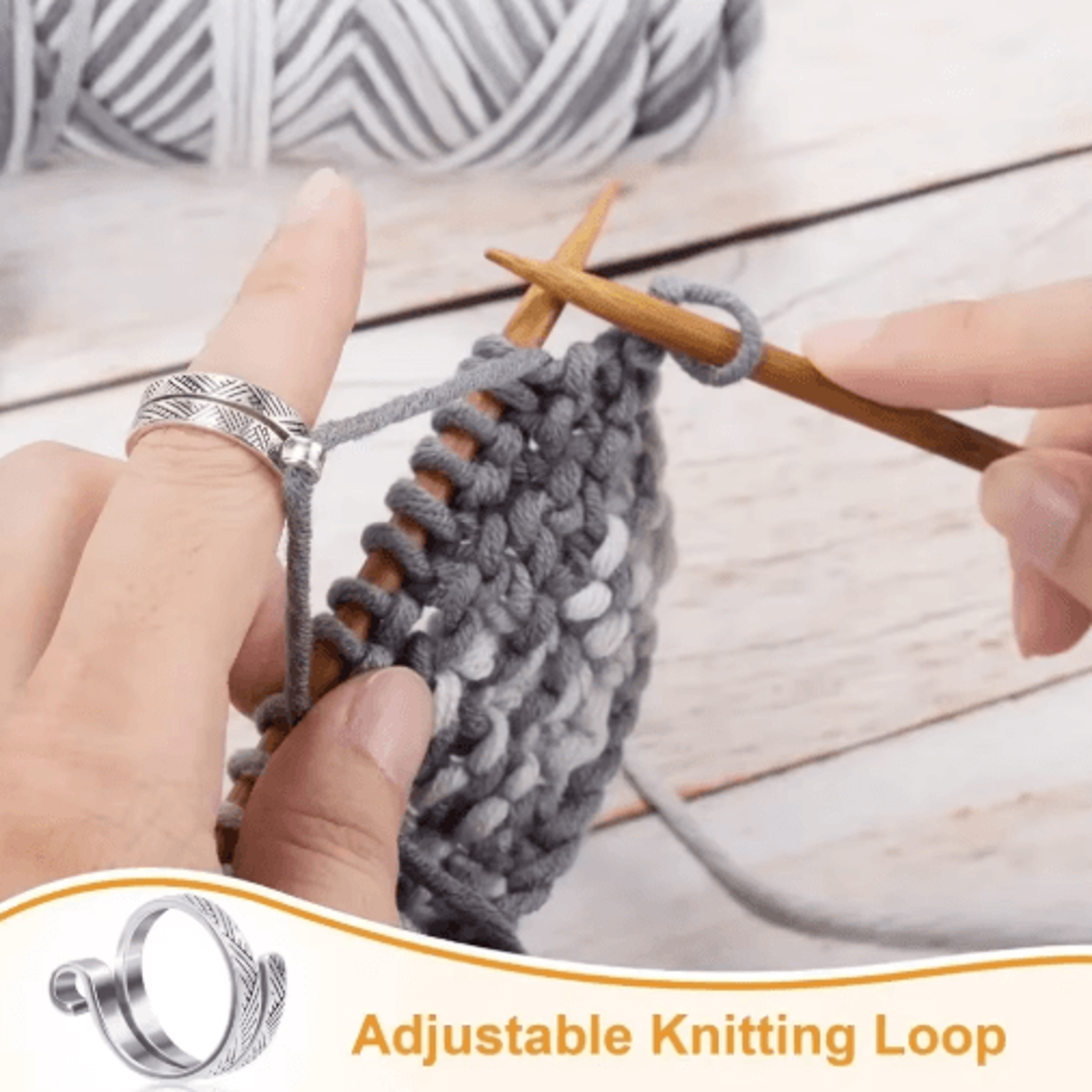 Adjustable Cat Crochet Tension Ring  Cute Yarn Guide Finger Holder 7