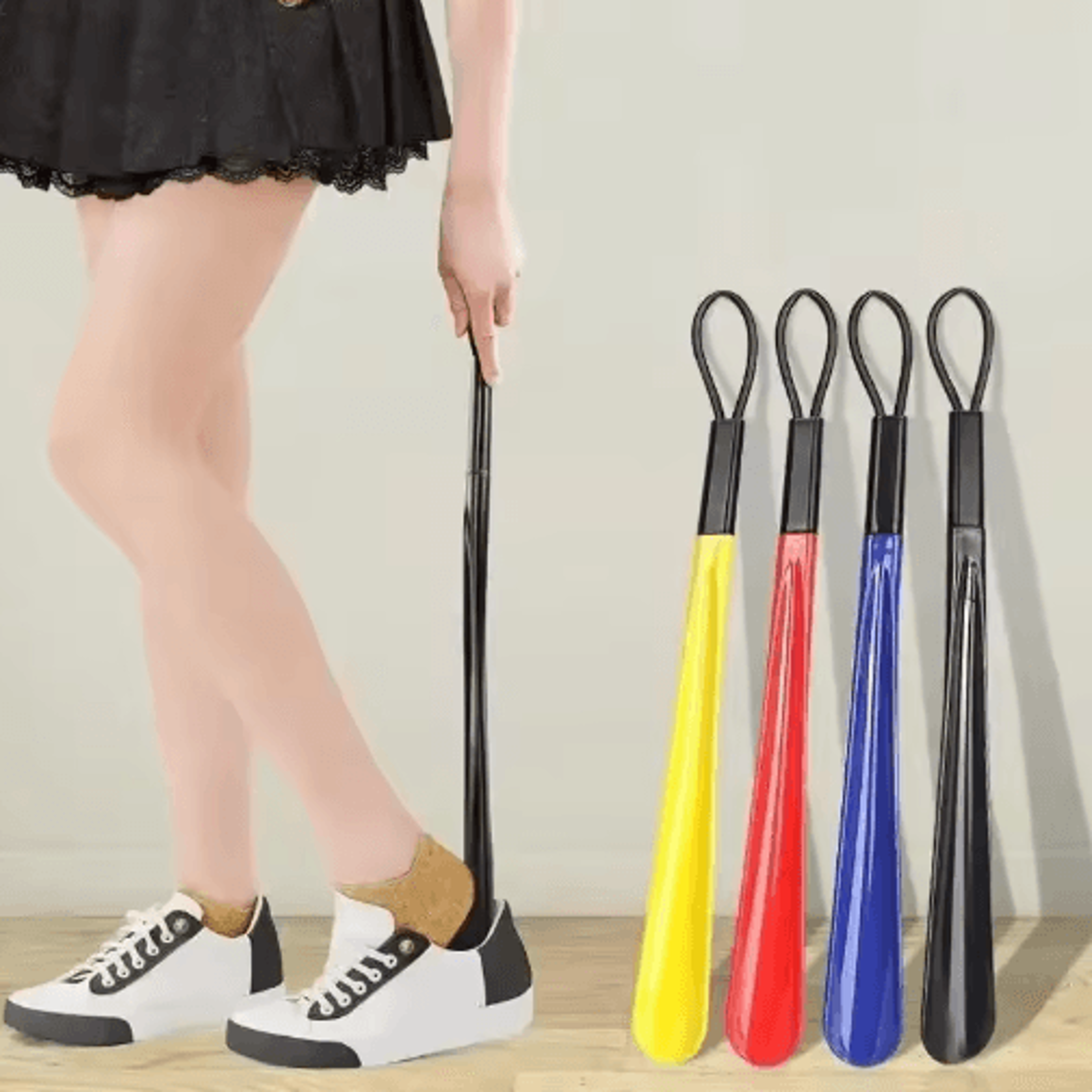 extra long flexible shoe horn – no-bend shoe wearing aid