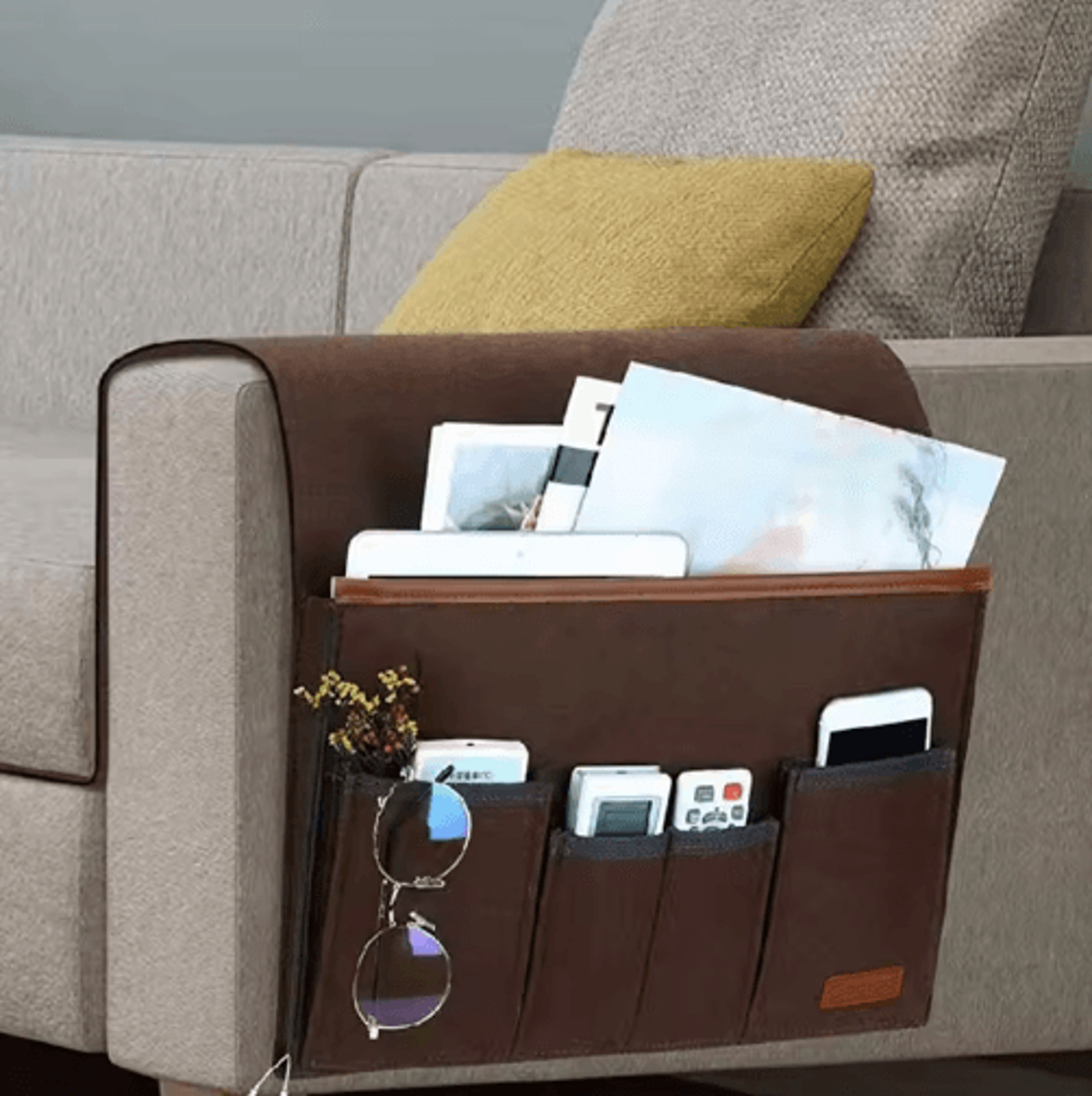Felt Armchair Caddy  Hanging Couch Armrest Organizer 10