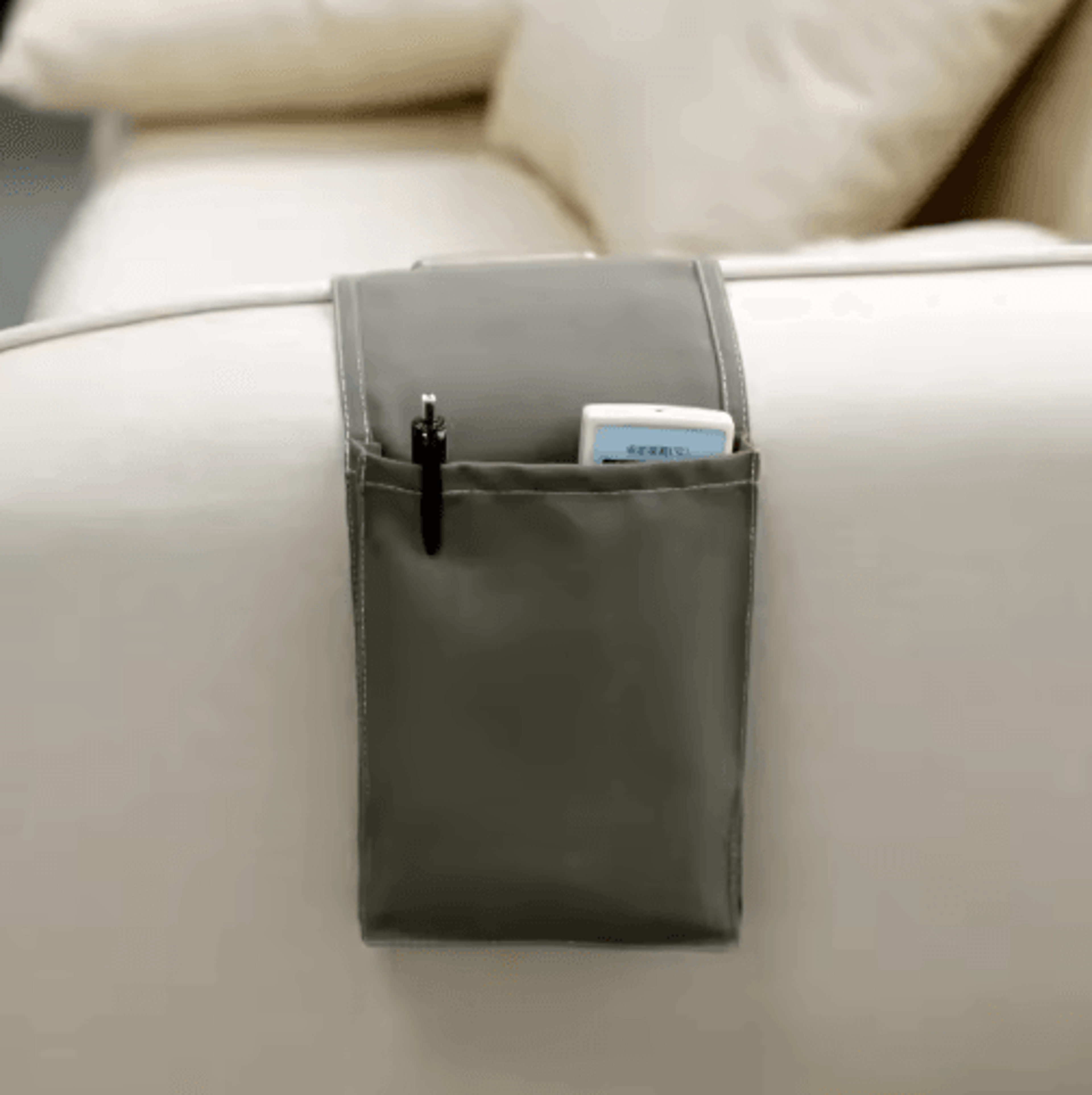 Cotton Linen Bedside Storage Bag  Hanging Bed  Sofa Organizer 6