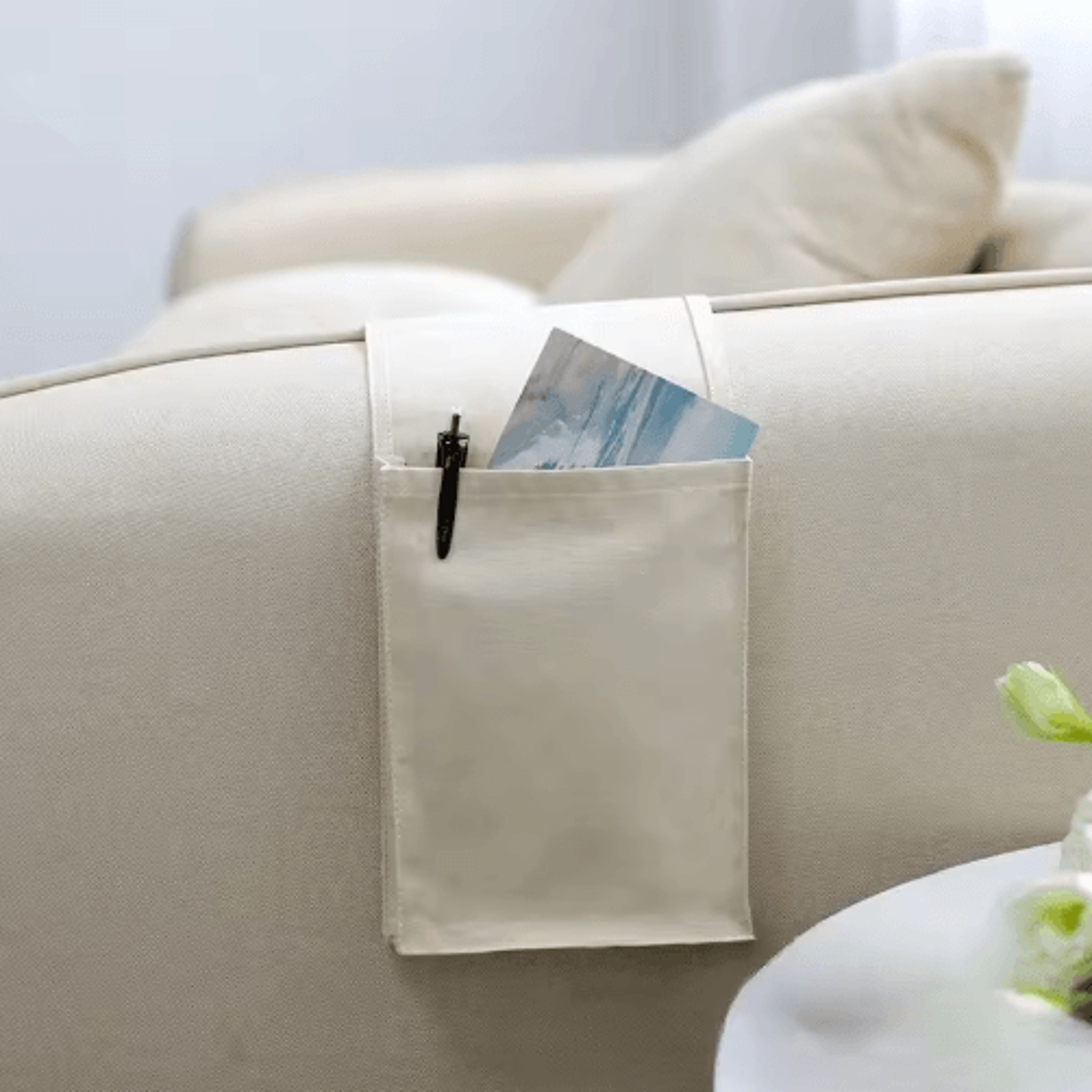 Cotton Linen Bedside Storage Bag  Hanging Bed  Sofa Organizer 2