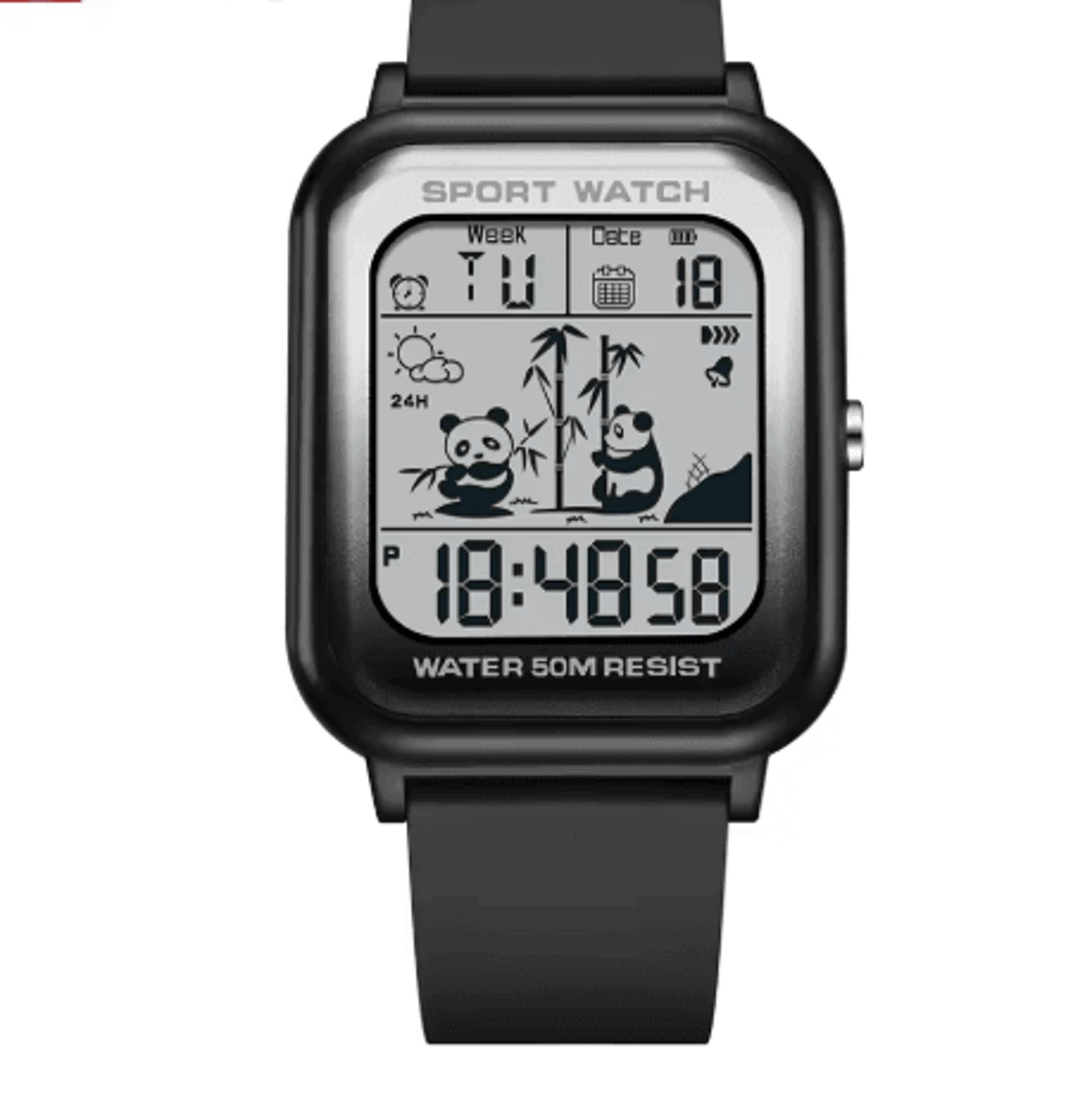 Rectangular Digital Sports Watch  Fashion Electronic Wristwatch 6