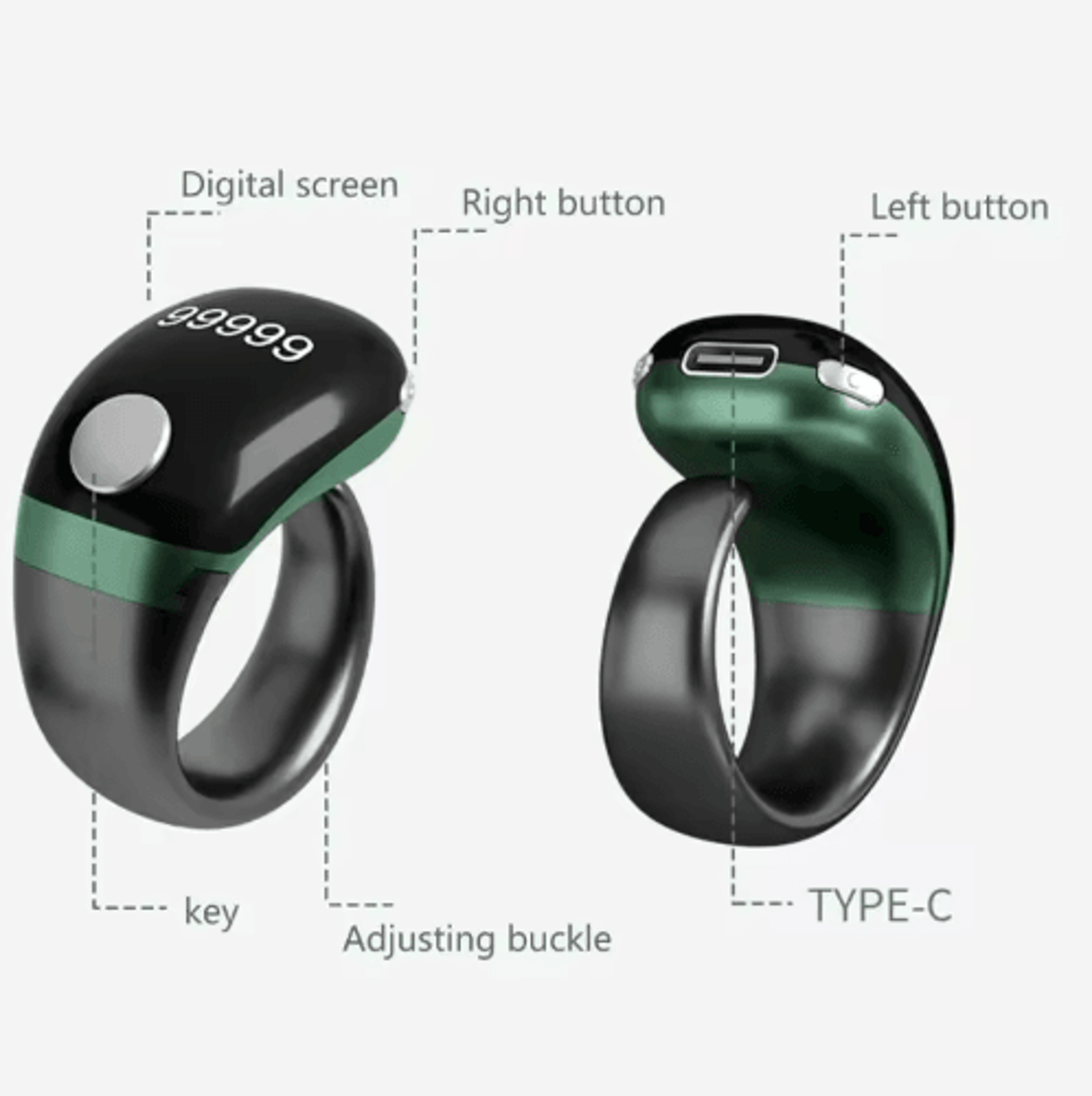 Digital Finger Row Counter  LCD Knitting  Stitch Tally Ring 5
