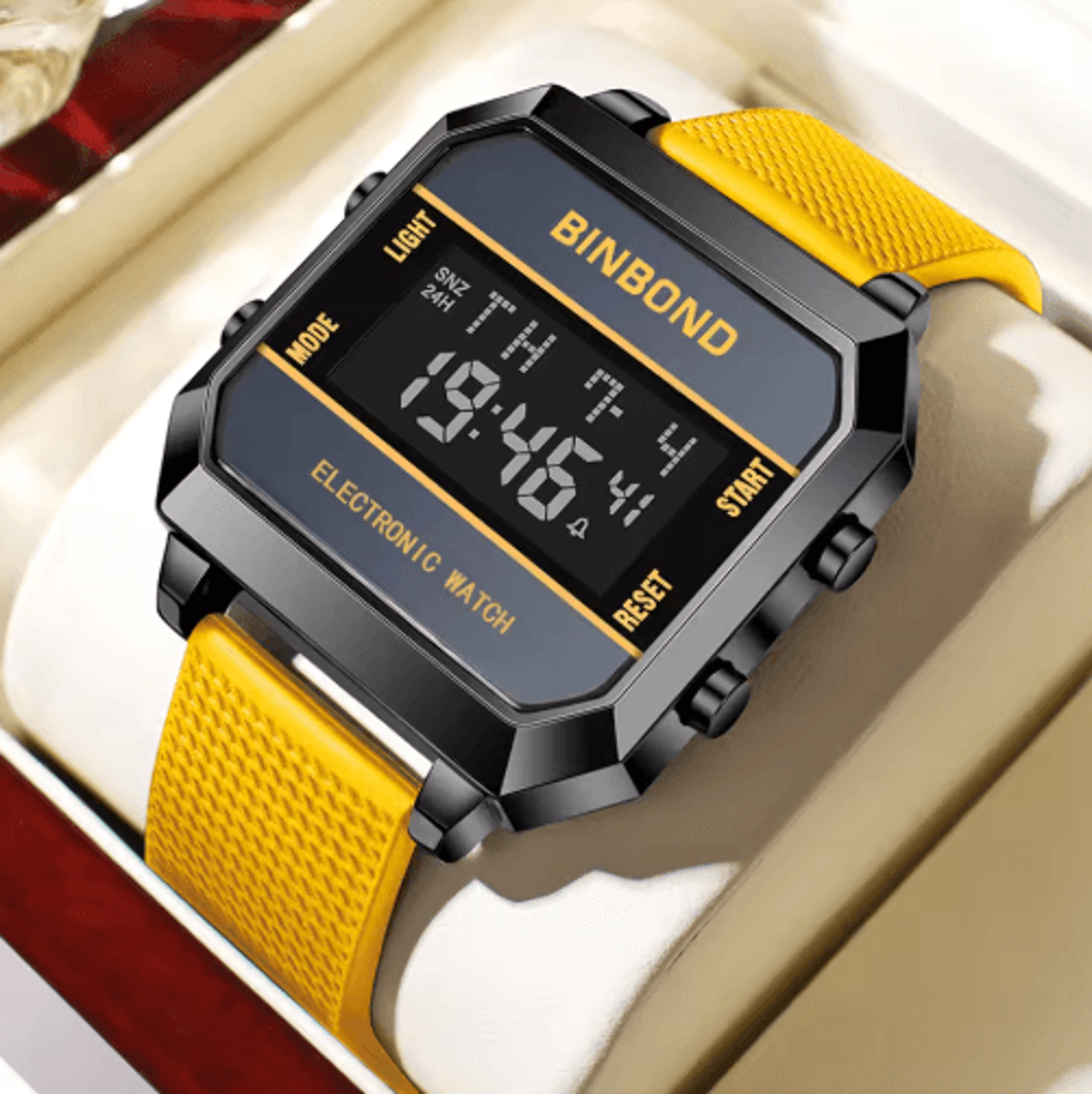 mens digital sports watch – multifunctional alarm wristwatch with silicone strap