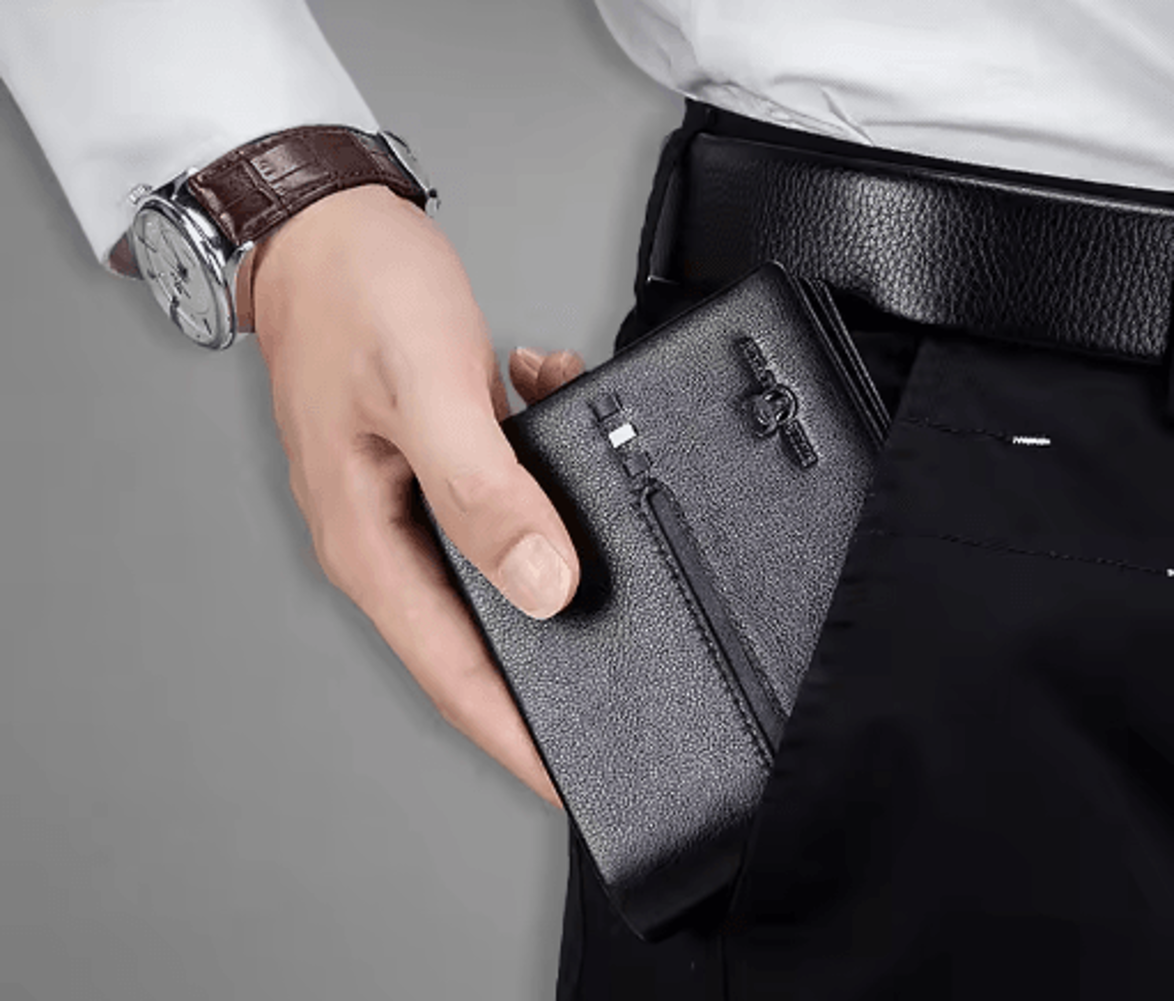 genuine leather men's rfid wallet – multifunctional business card organizer