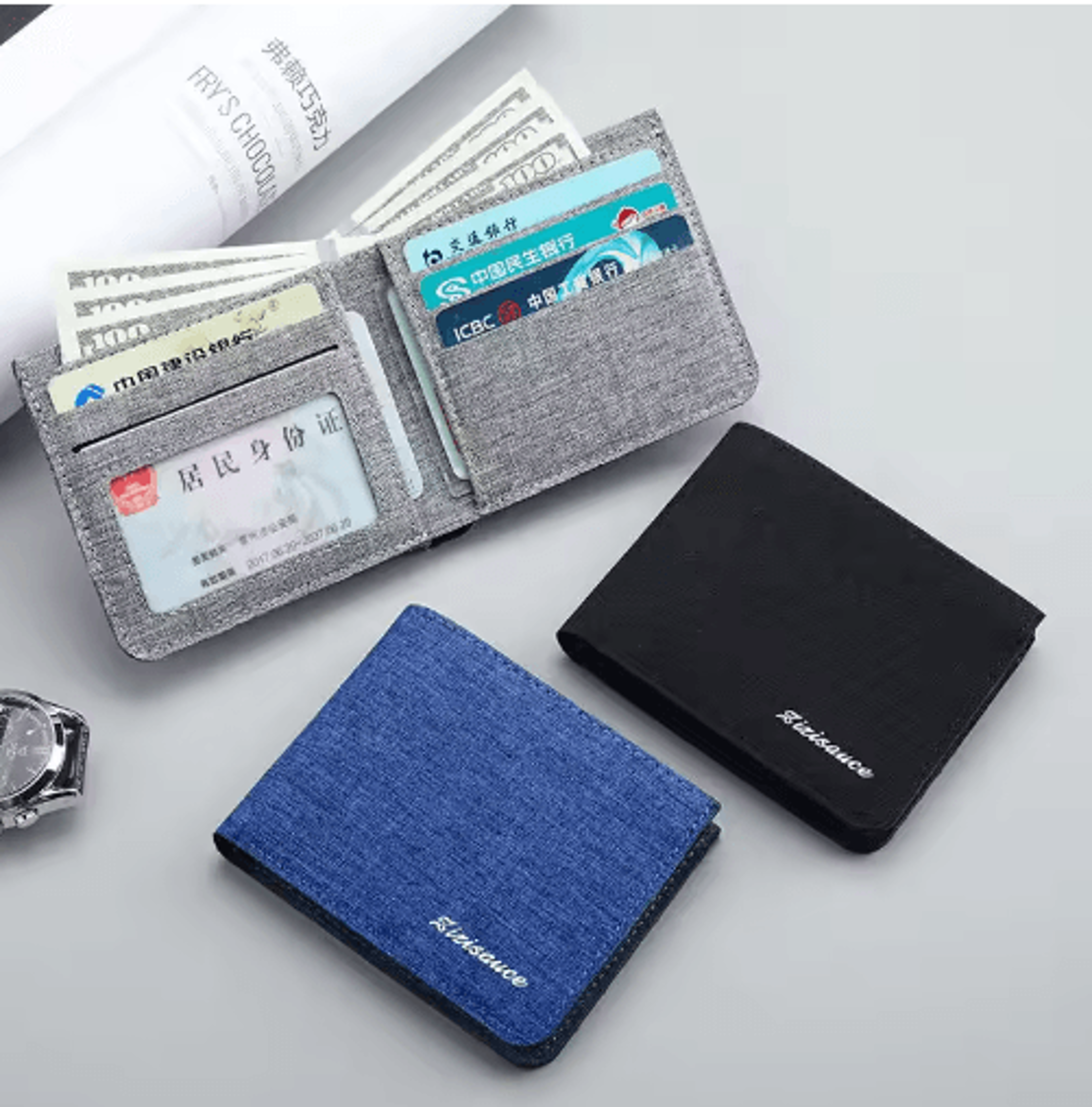 Mens Canvas Wallet  Compact Card  ID Holder 7
