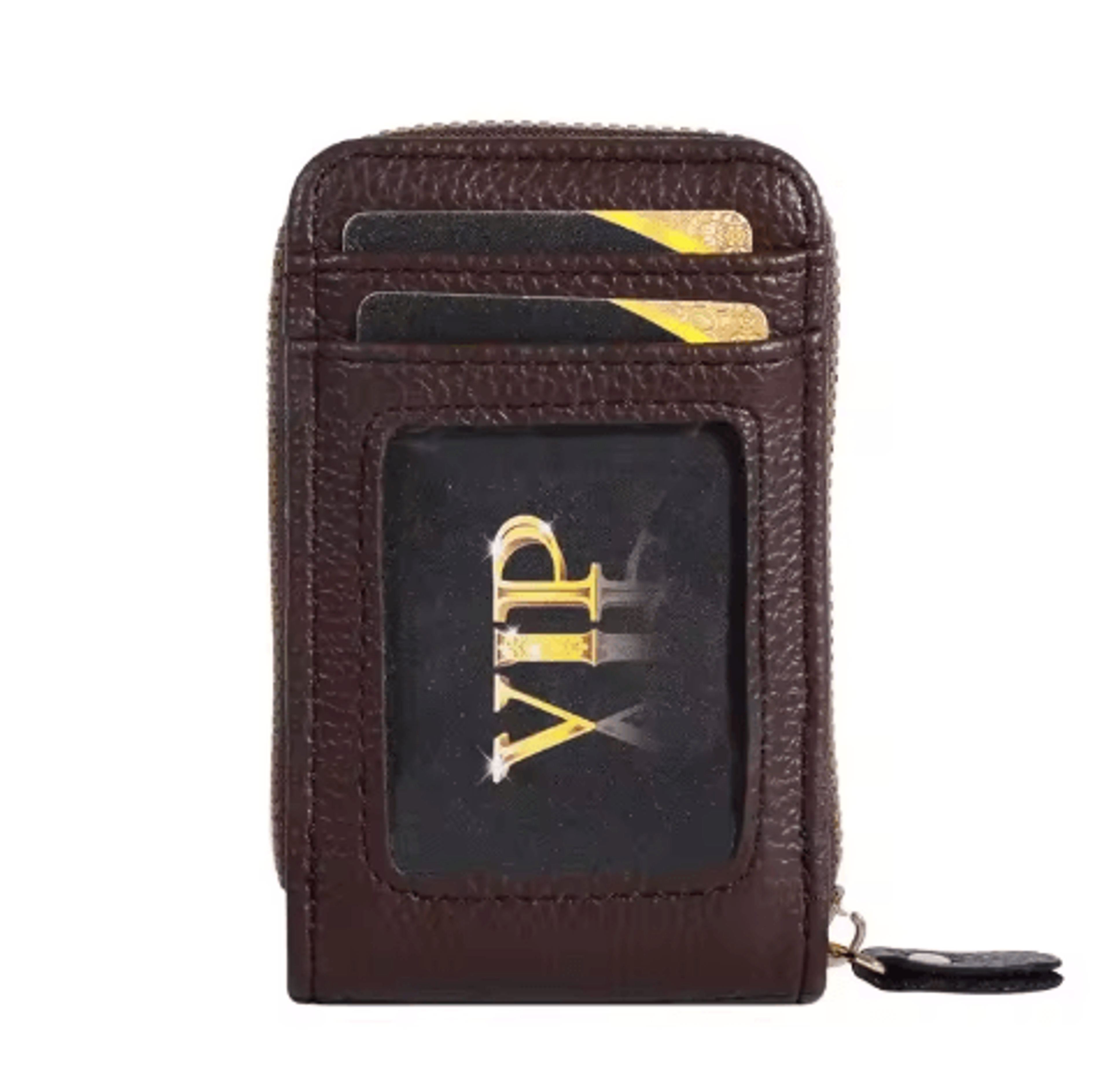 Vintage Genuine Leather Mens Wallet  RFID Blocking Zipper Card Holder 3