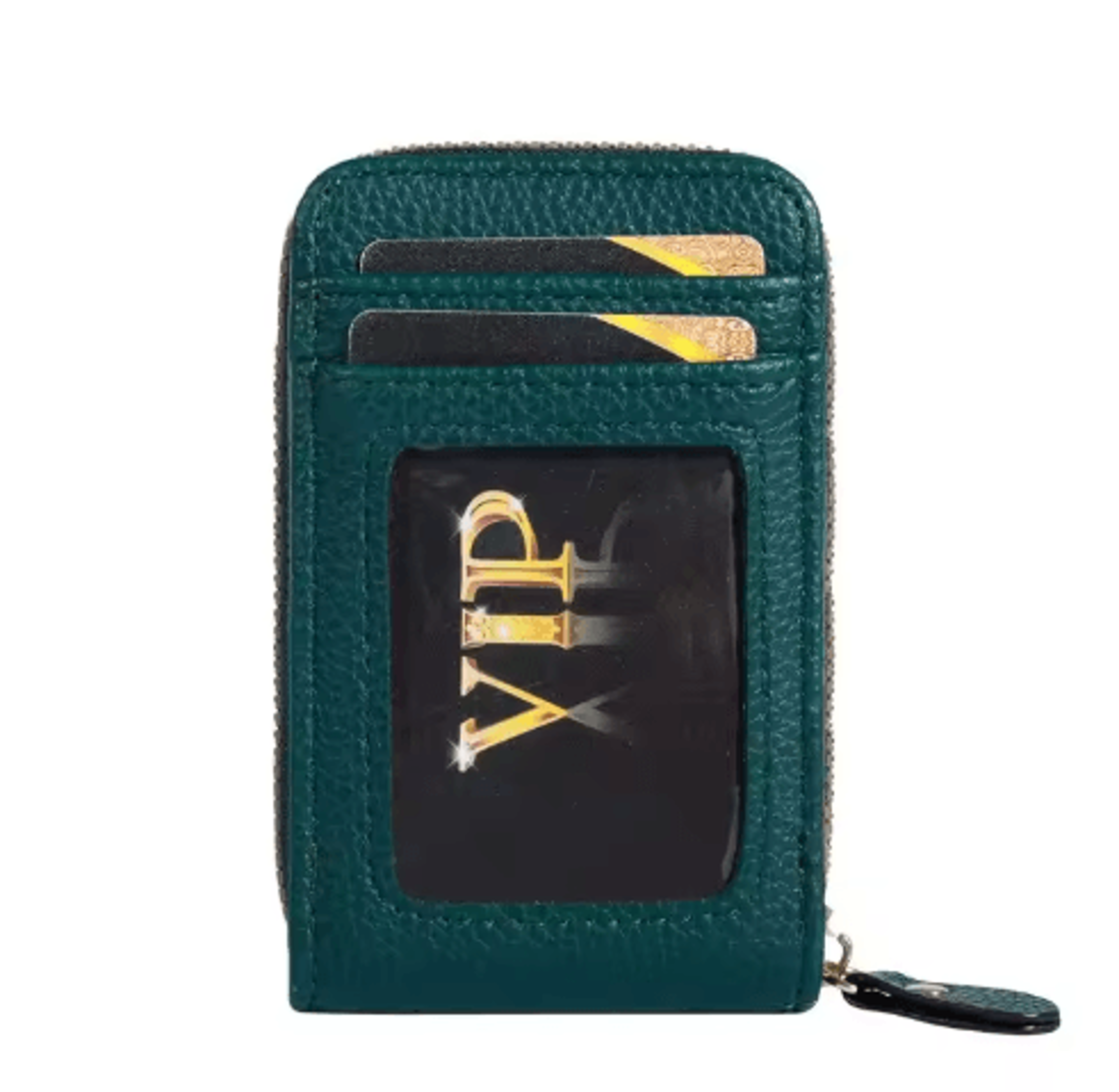 Vintage Genuine Leather Mens Wallet  RFID Blocking Zipper Card Holder 4