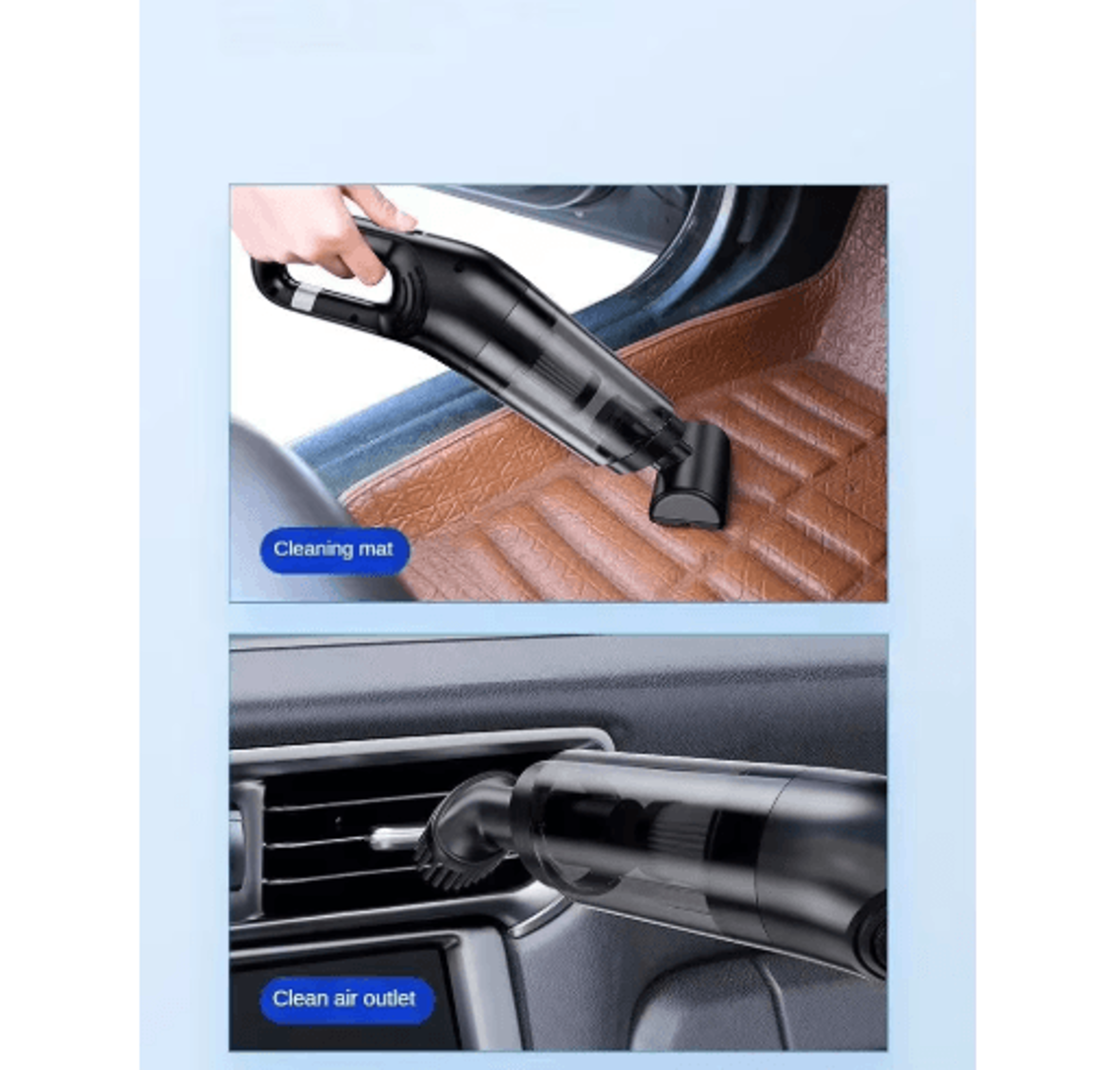 HighSuction Handheld Car Vacuum Cleaner  Portable Wet  Dry Cleaning Tool 3