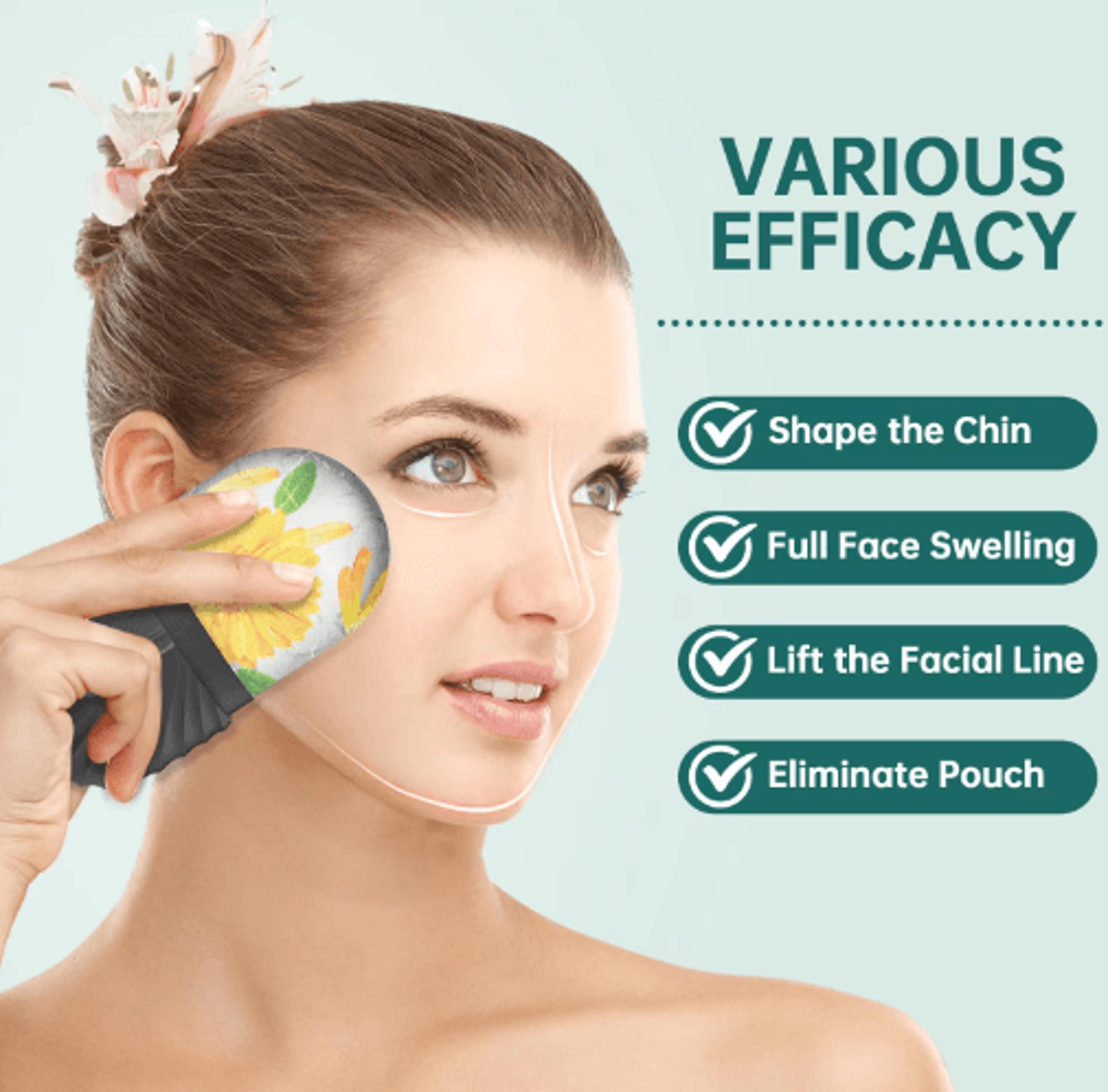 Ice Face Roller  Gua Sha Set  Cooling Facial Massage Tools 0