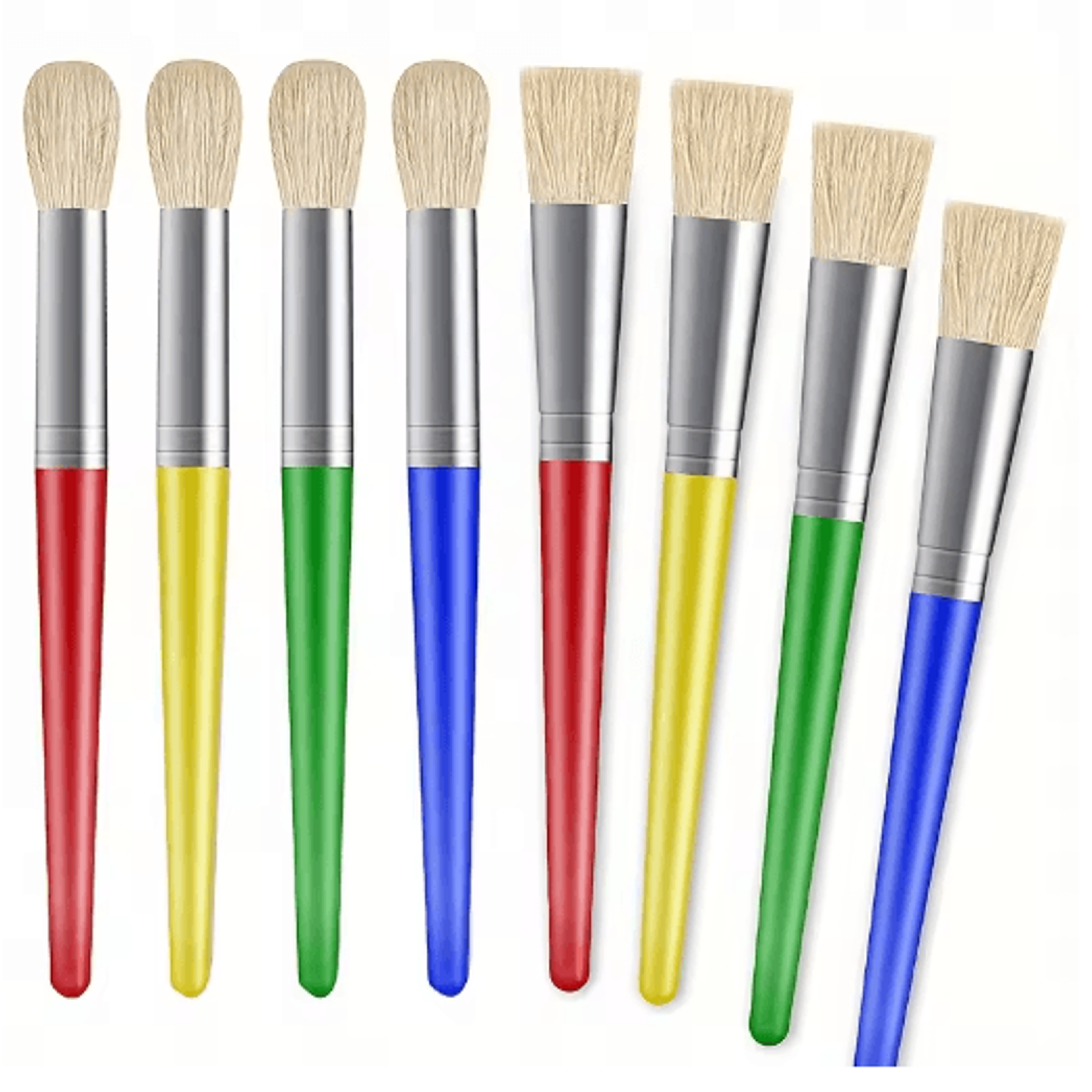 8-piece kids' paint brush set – washable chubby brushes for toddlers