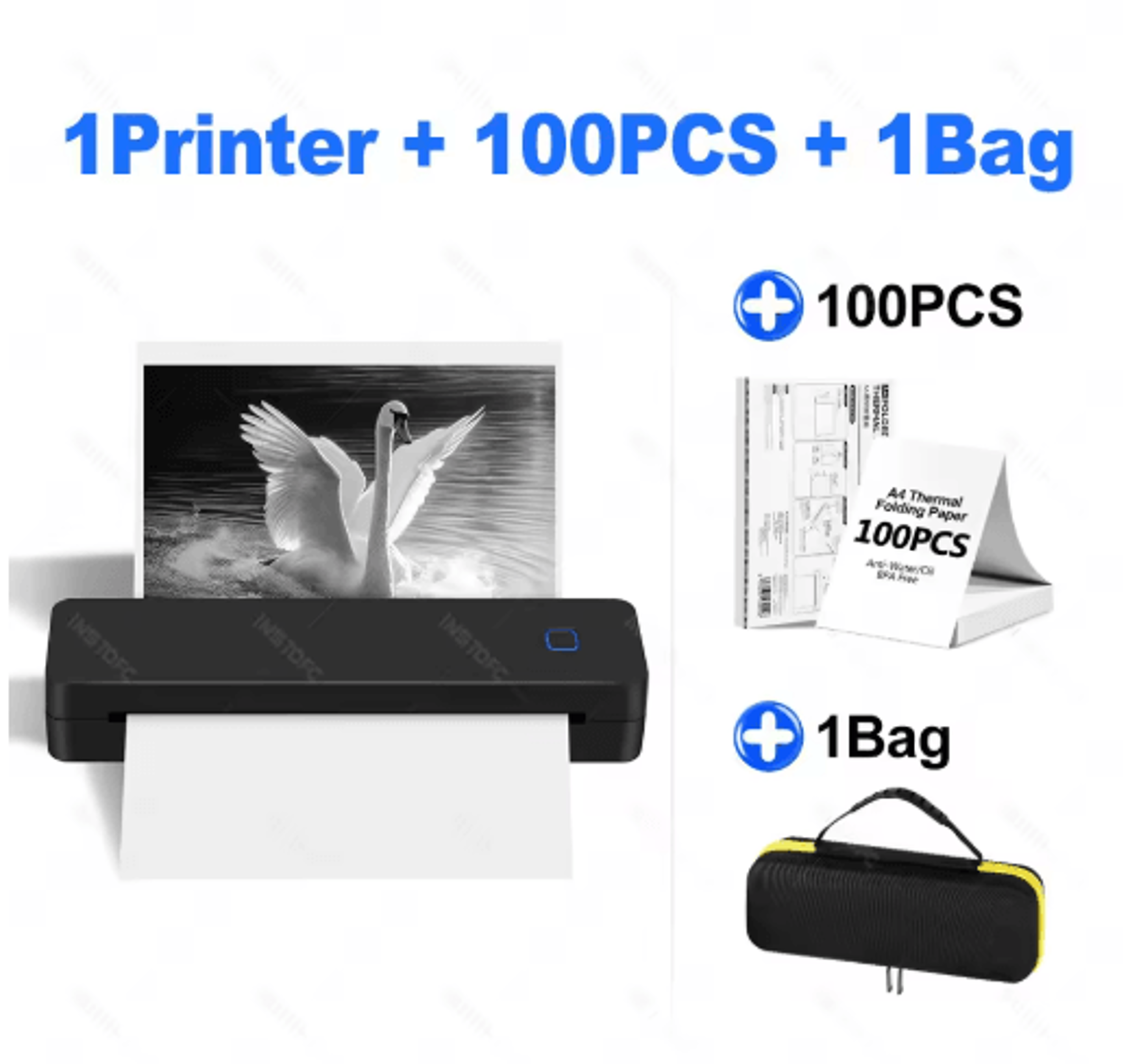 Portable Bluetooth A4 Thermal Printer  Rechargeable Inkless Travel Printer 4