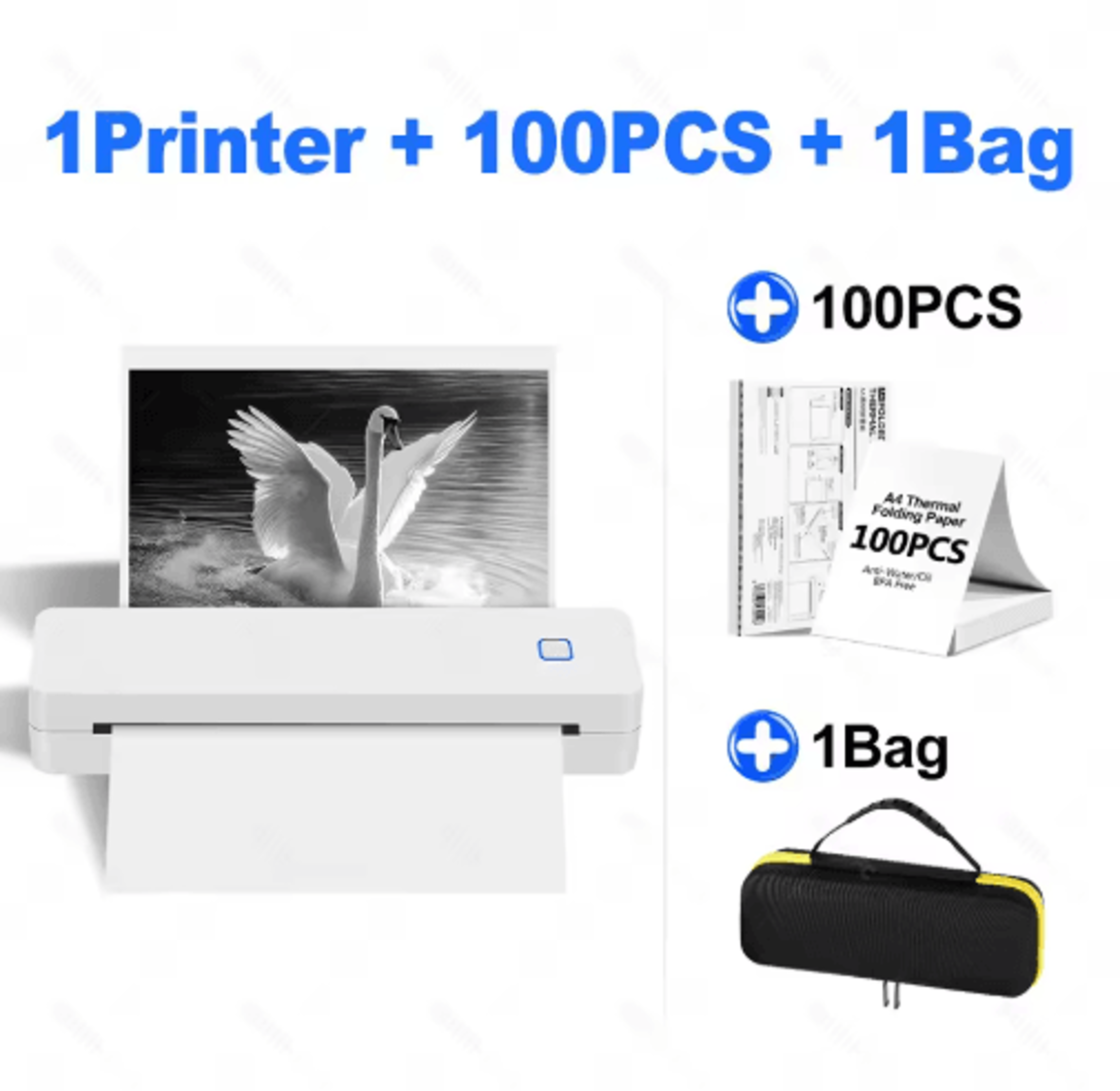 Portable Bluetooth A4 Thermal Printer  Rechargeable Inkless Travel Printer 5