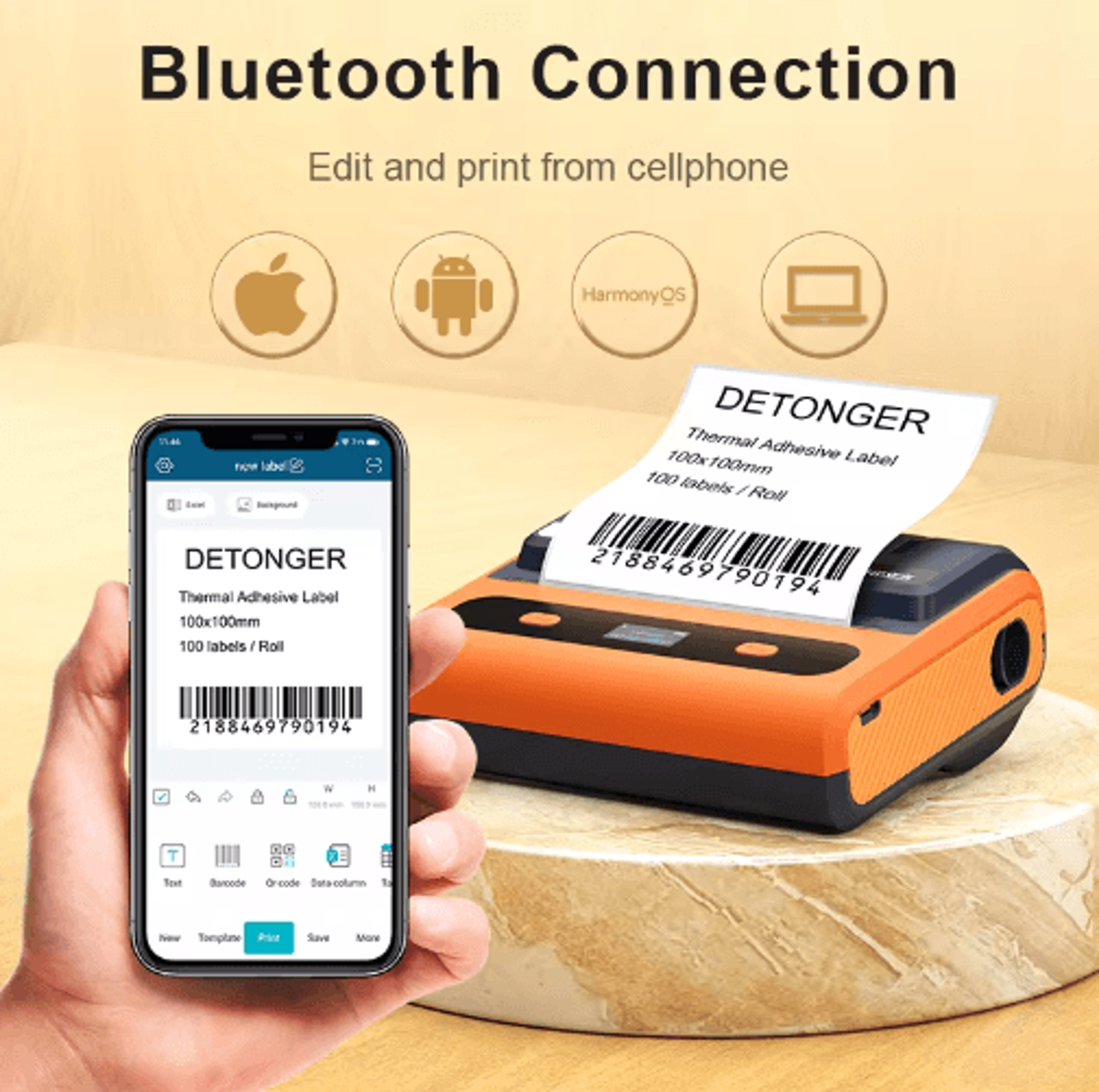 DP40S Wireless Portable Label Printer  4Inch Inkless Barcode Printer 10